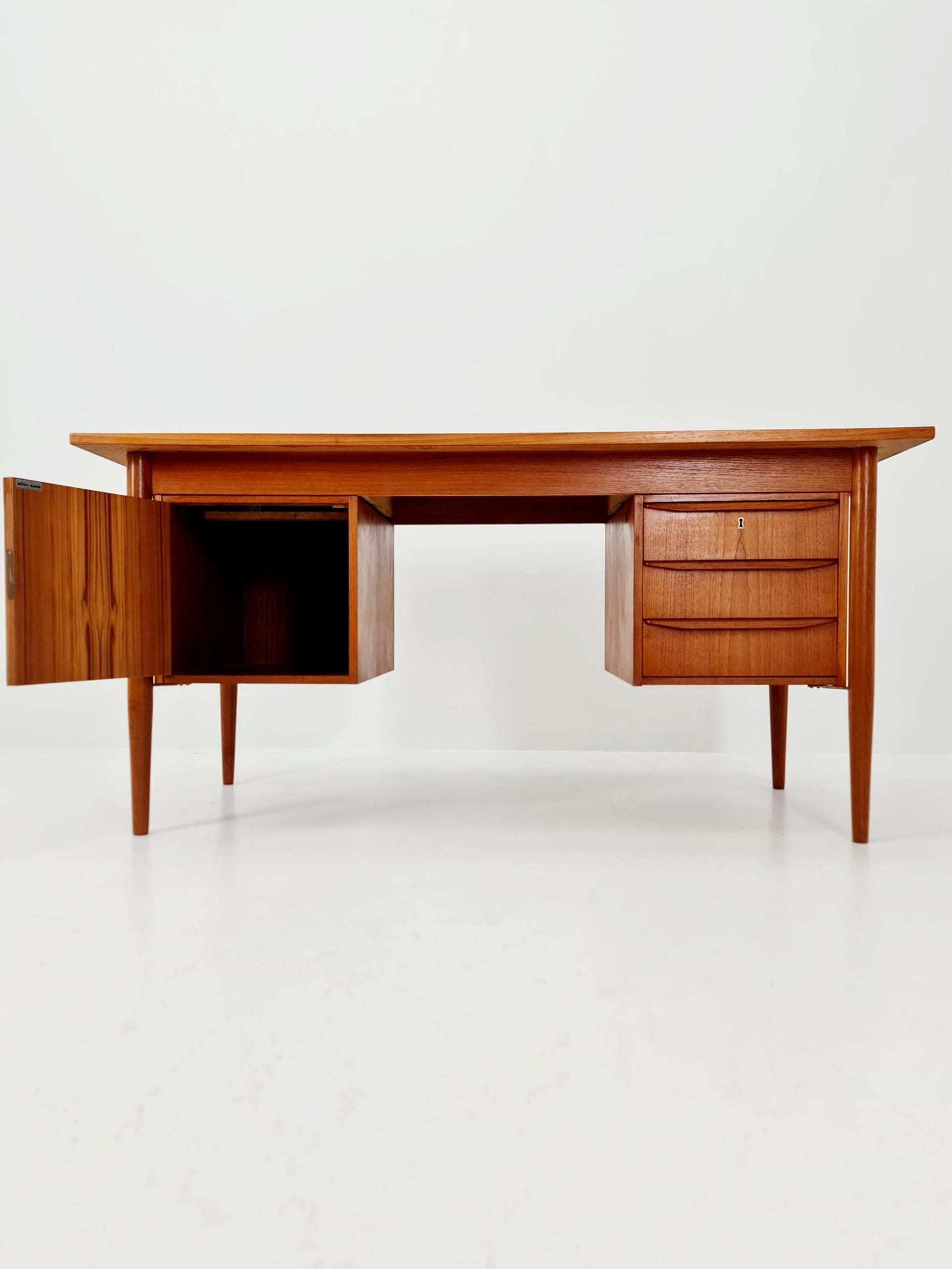 Mid century Danish teak desk By Gunnar Nielsen Tibergaard , 1960s