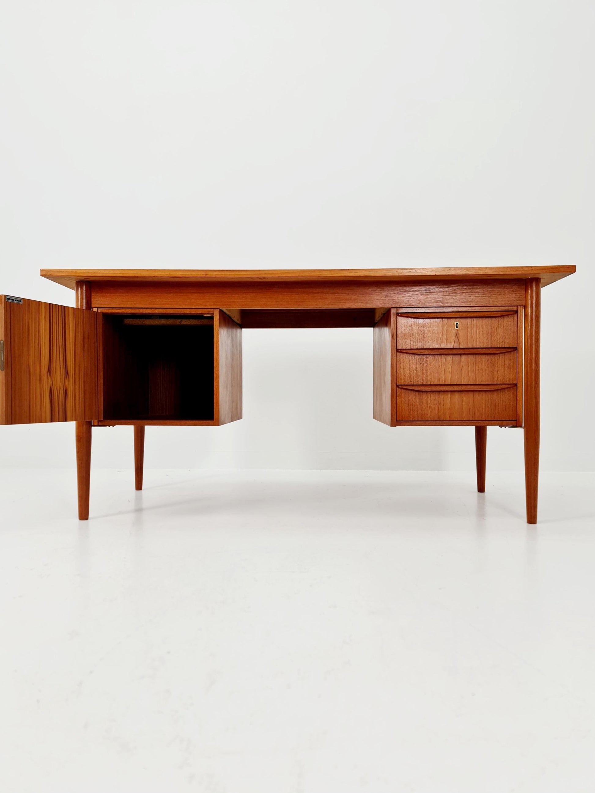 Mid century Danish teak desk By Gunnar Nielsen Tibergaard , 1960s