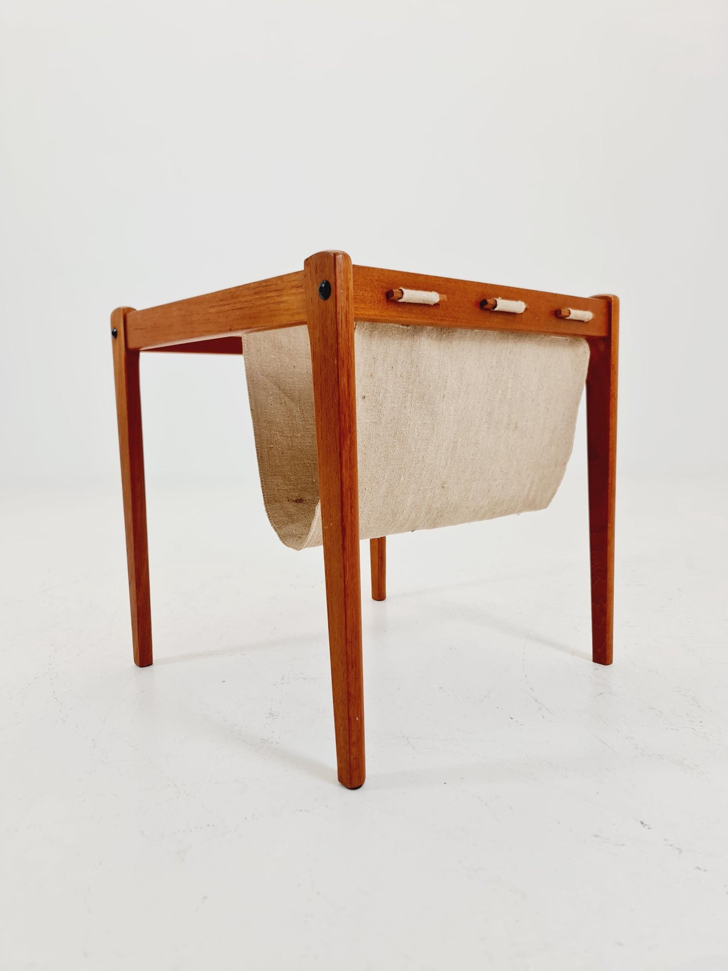 Danish Mid century solid teak Side table magazine rack by Brdr.Furbo For spottrup , 1960s
