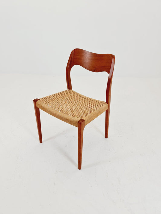 Vintage Danish Cord teak dining chair by Niels Otto Moller n: 71, 1960s,