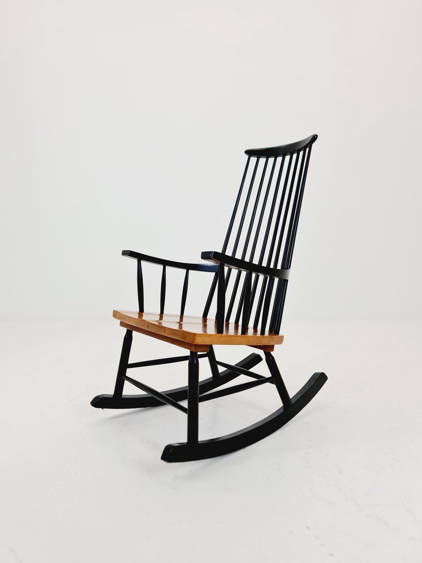 Mid Century Rocking Chair teak by Ilmar Tapiovaara for Asko , 1960s