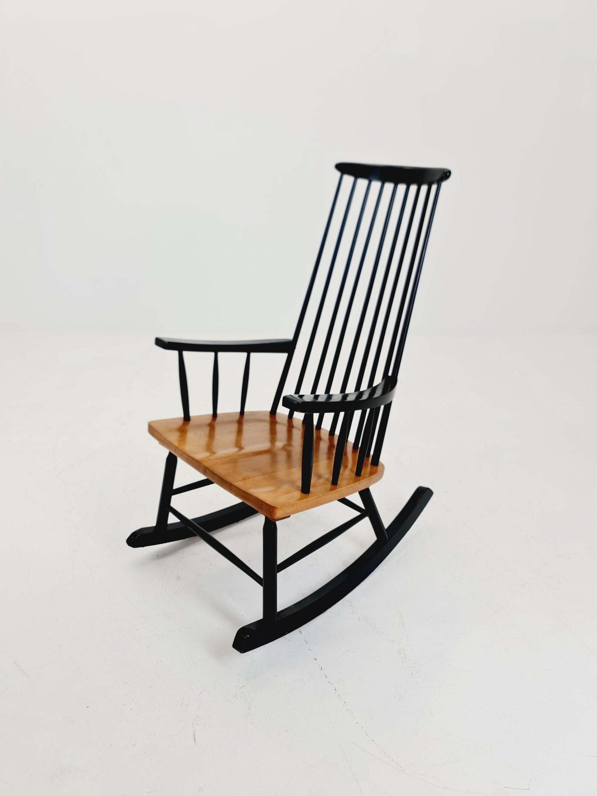 Mid Century Rocking Chair teak by Ilmar Tapiovaara for Asko , 1960s