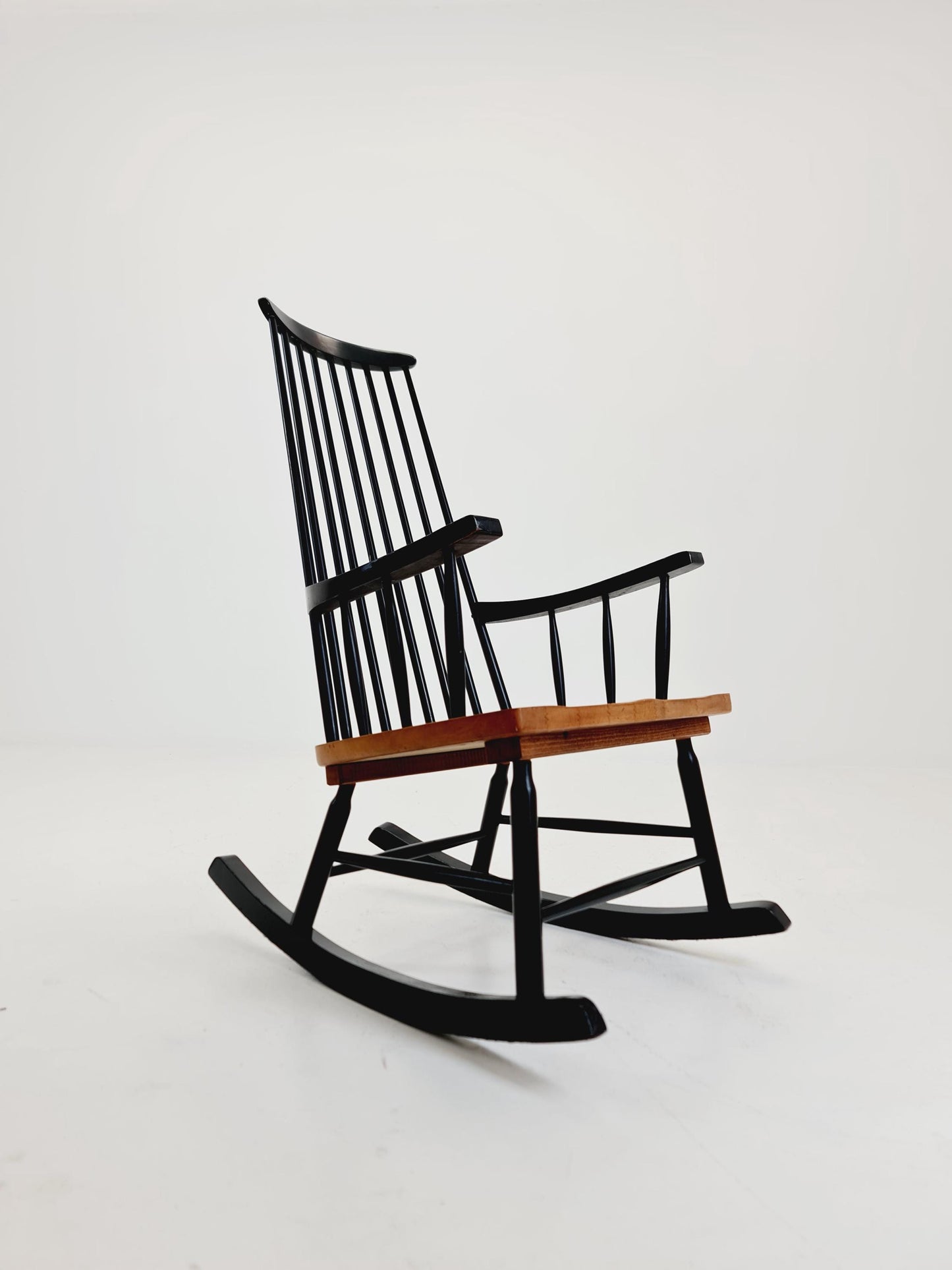 Mid Century Rocking Chair teak by Ilmar Tapiovaara for Asko , 1960s