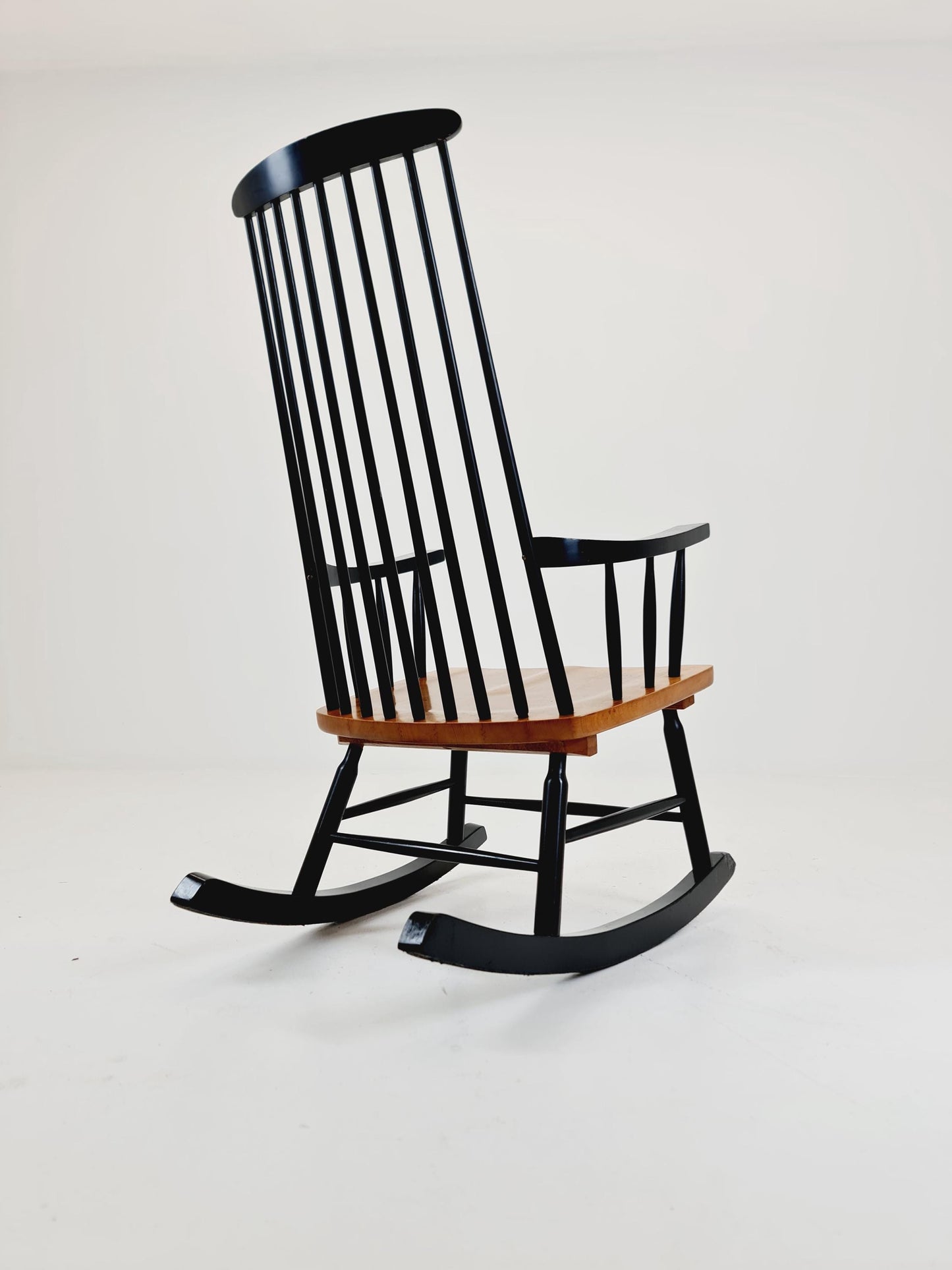 Mid Century Rocking Chair teak by Ilmar Tapiovaara for Asko , 1960s