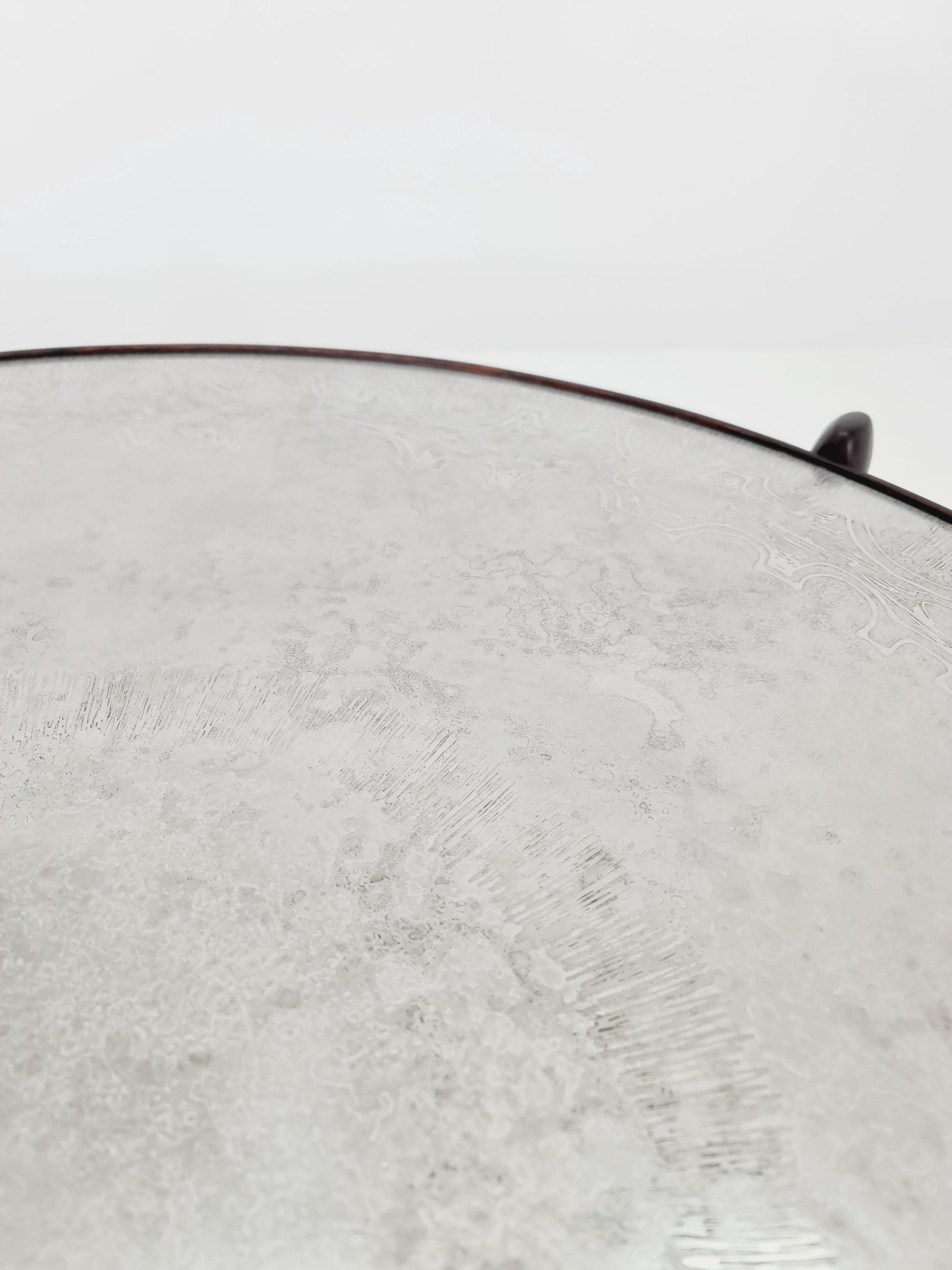 Rare vintage rosewood and an iset etched alumiunm coffe table by Heinz Lilenthal model E8 1970s