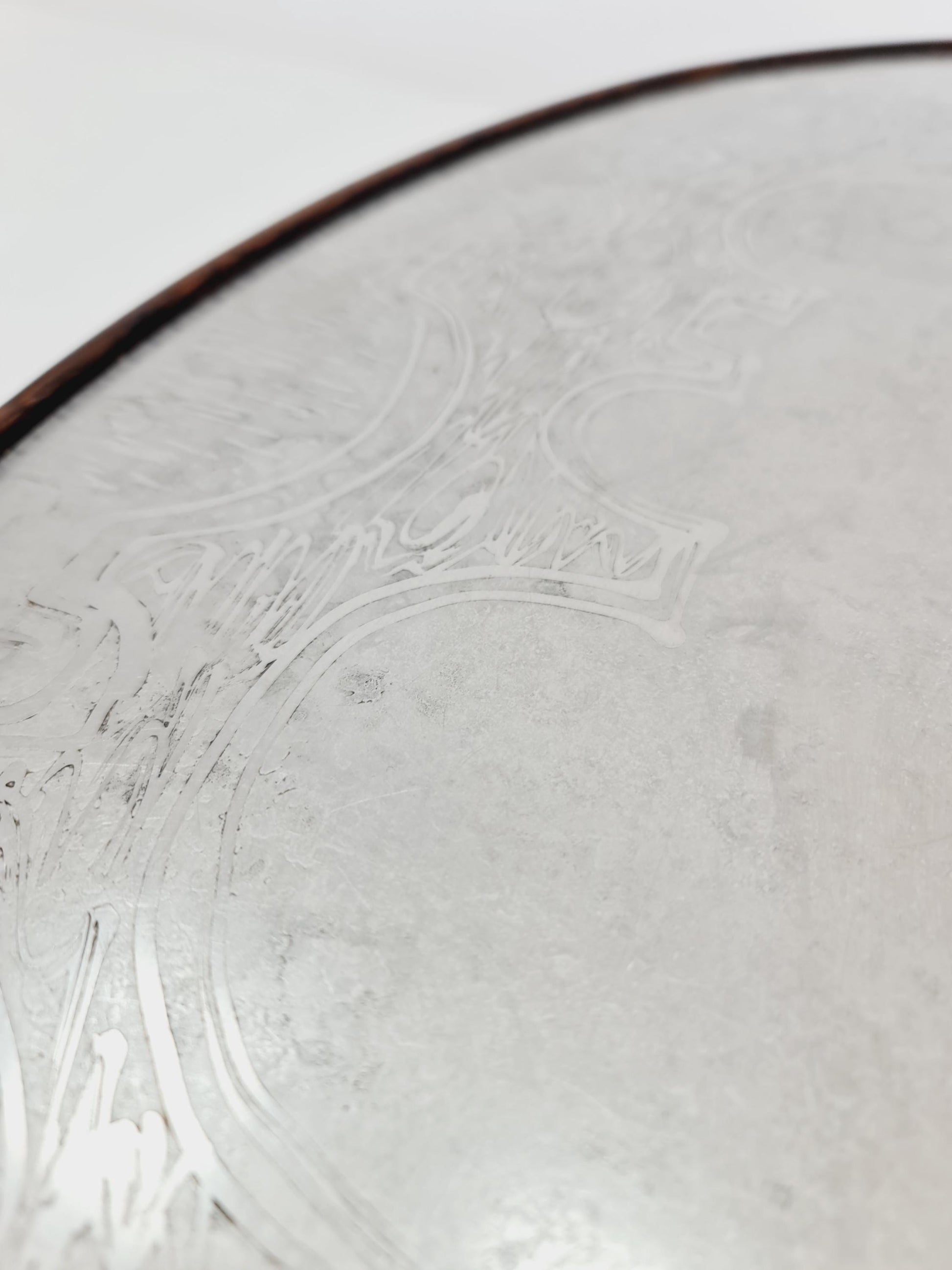 Rare vintage rosewood and an iset etched alumiunm coffe table by Heinz Lilenthal model E8 1970s
