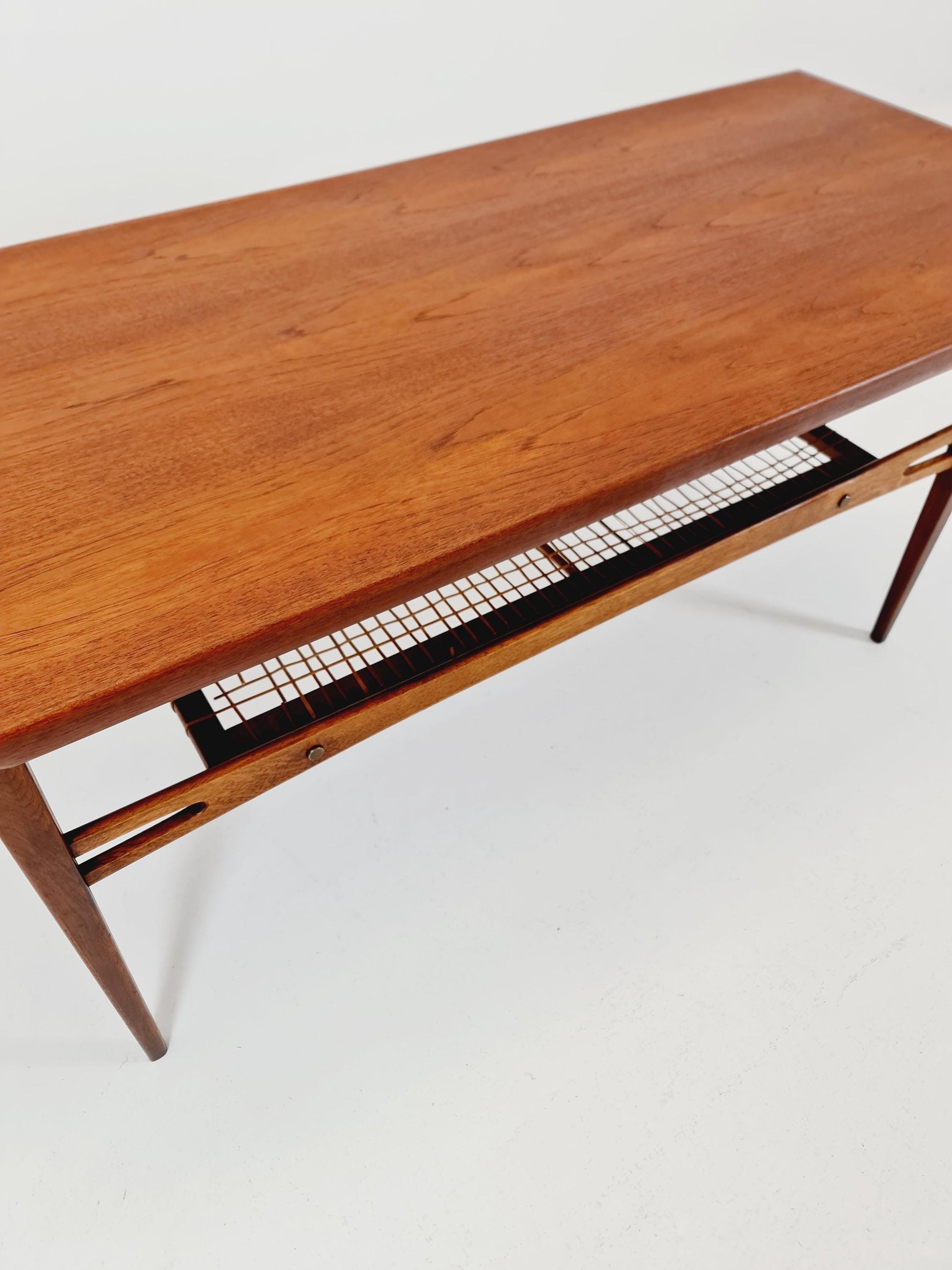 Mid century Danish Teak & Rattan Coffee table by Trioh Möbler Denmark, 1960s