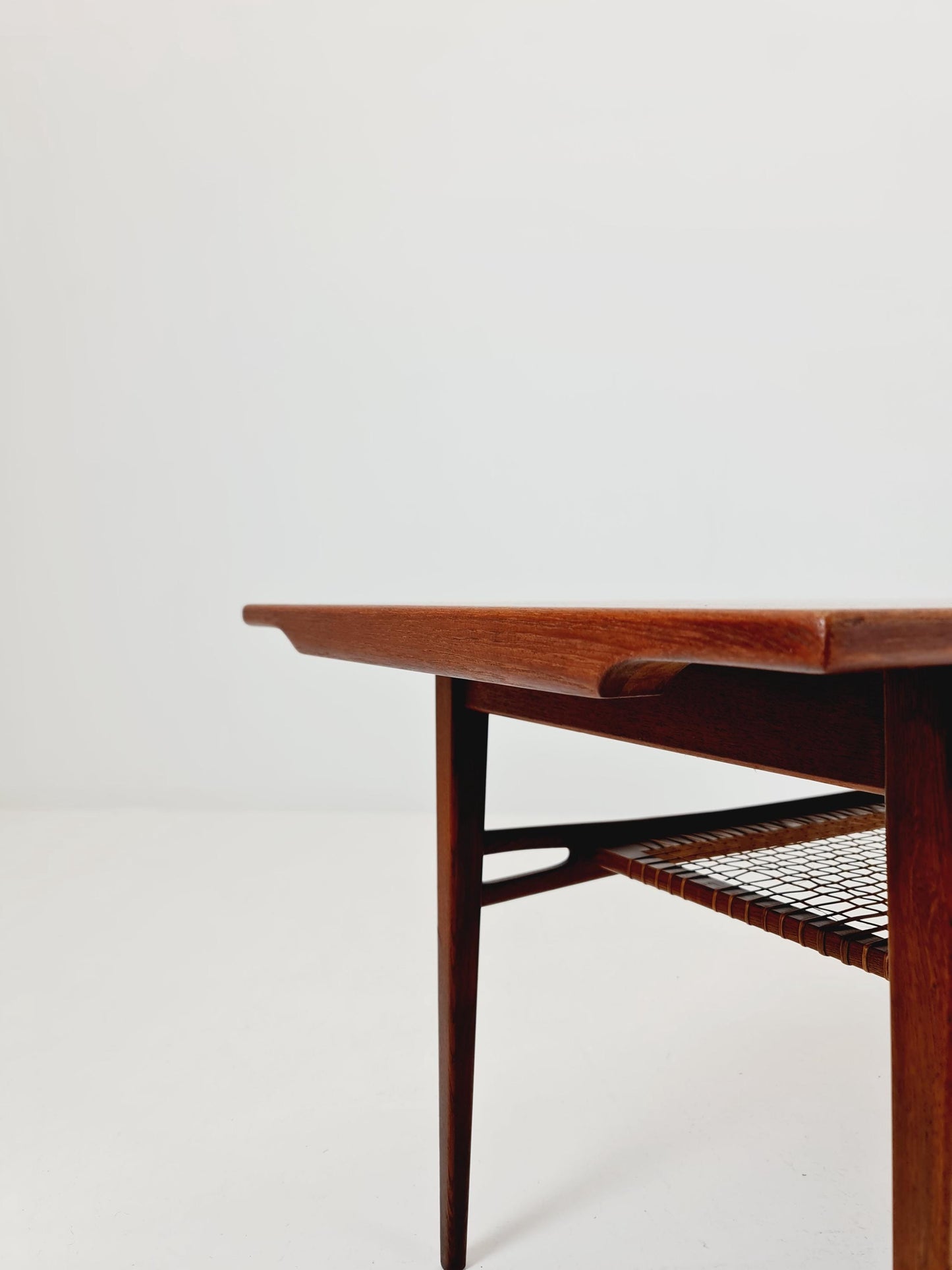 Mid century Danish Teak & Rattan Coffee table by Trioh Möbler Denmark, 1960s