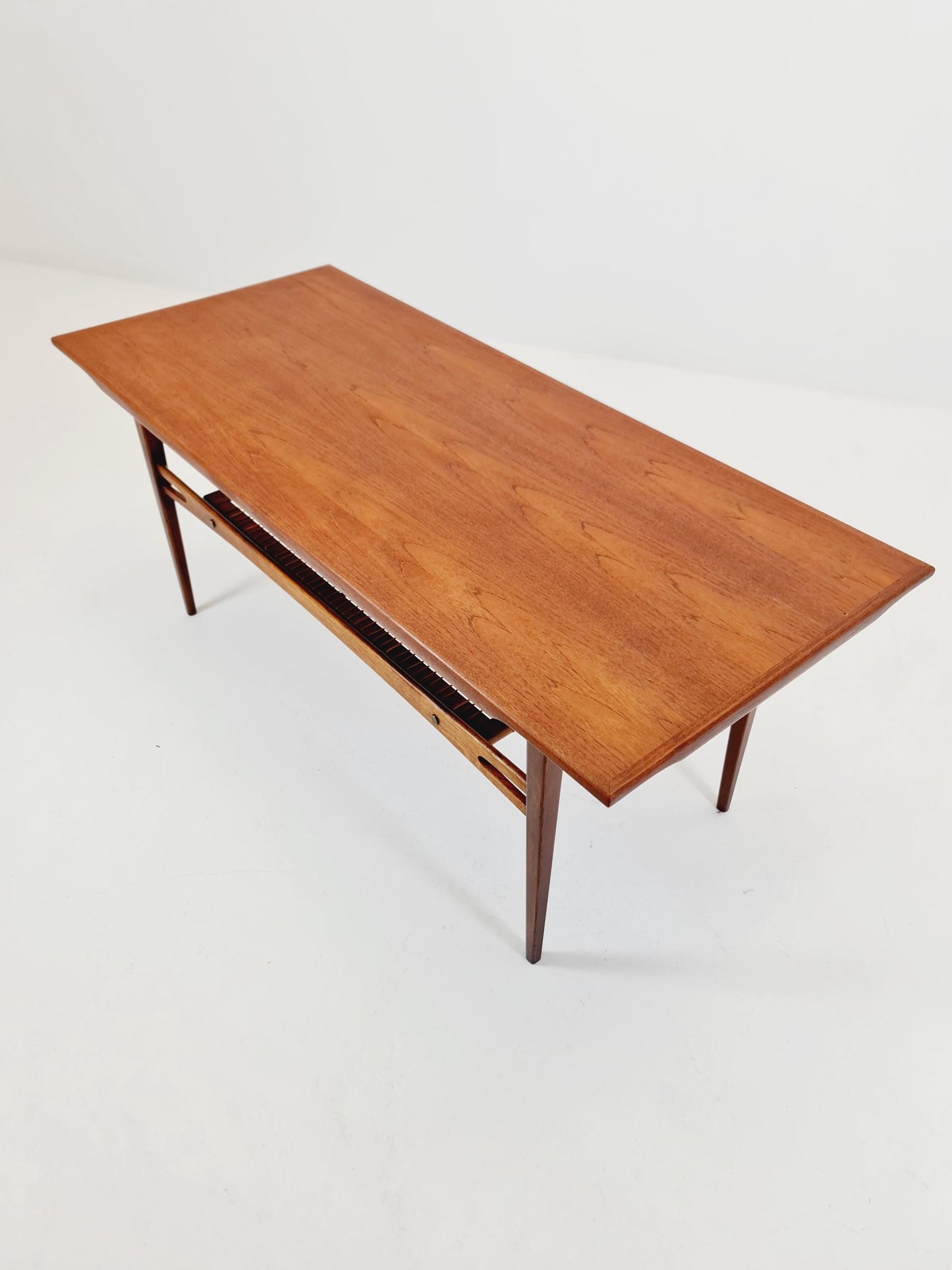 Mid century Danish Teak & Rattan Coffee table by Trioh Möbler Denmark, 1960s