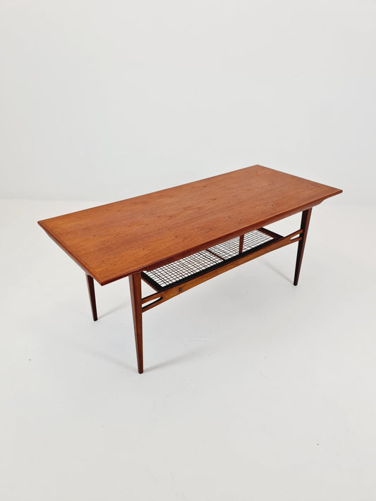 Mid century Danish Teak & Rattan Coffee table by Trioh Möbler Denmark, 1960s