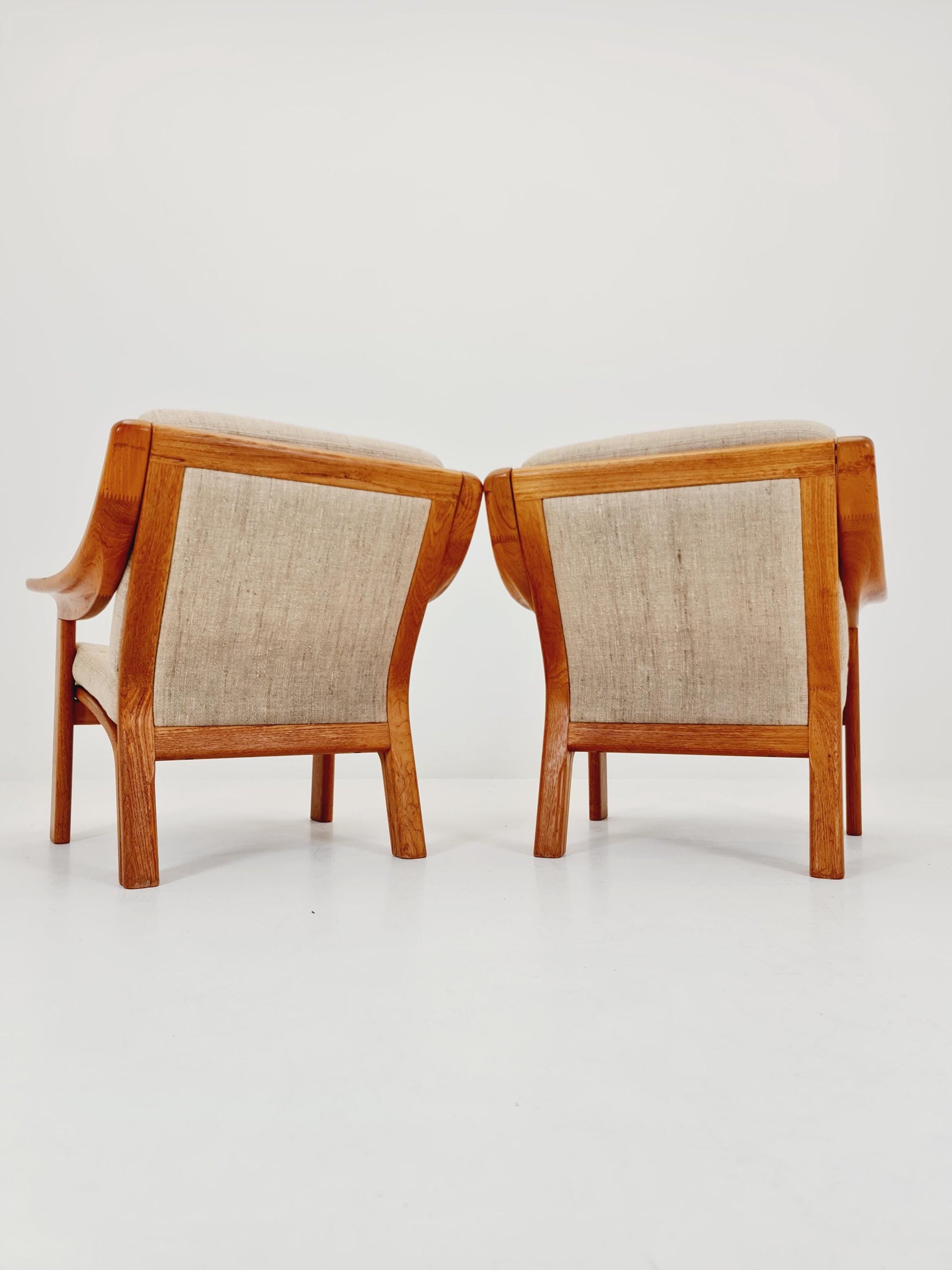 Mid century easy lounge chairs by P.Jeppesen in solid teak, 1960s, Set of 2