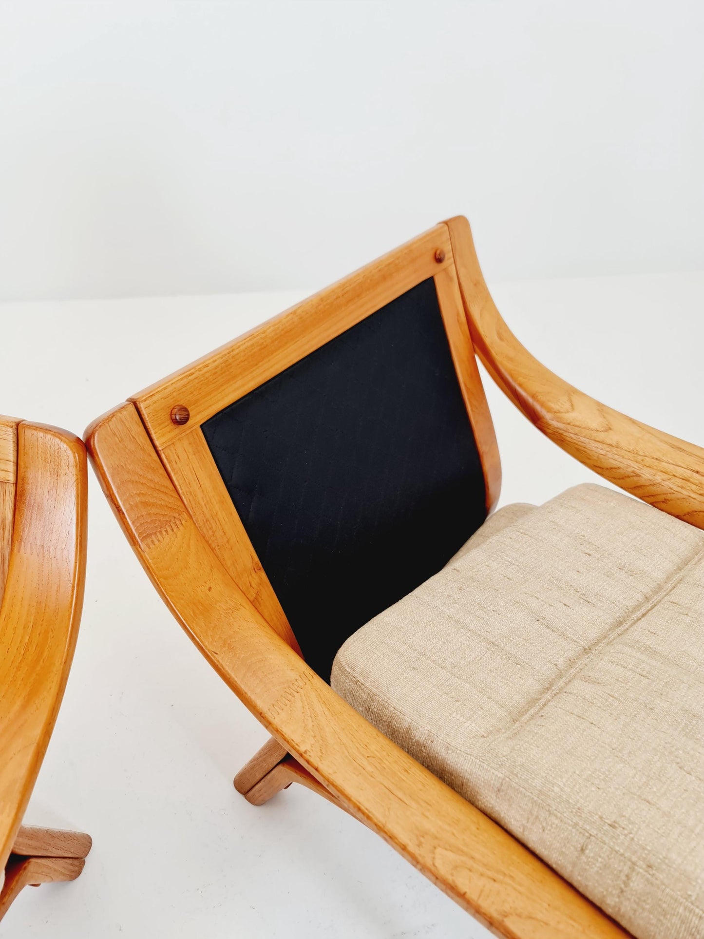 Mid century easy lounge chairs by P.Jeppesen in solid teak, 1960s, Set of 2