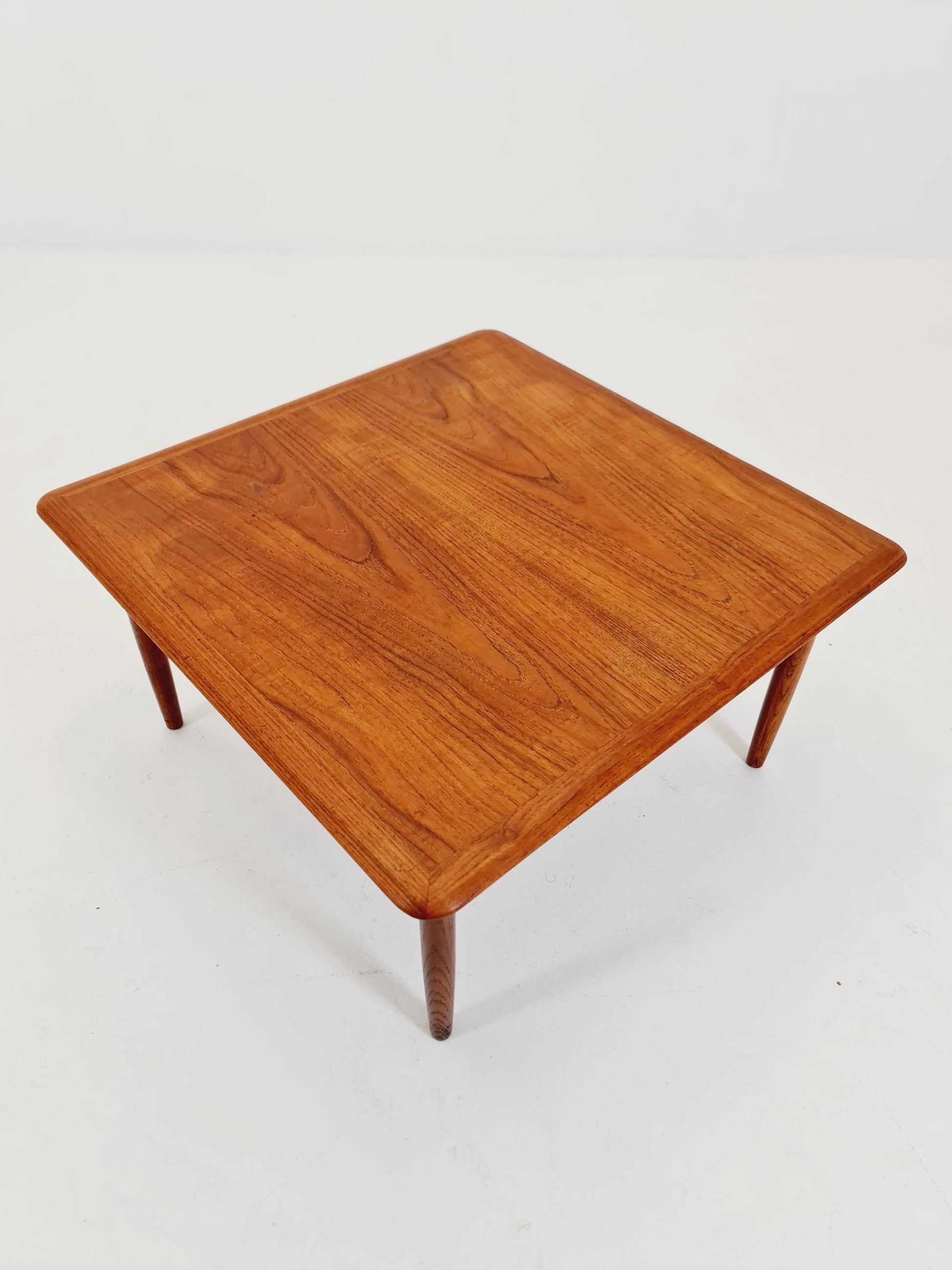 Mid century Danish Teak & Rattan Coffee table by Kurt Østervig for jason MØbler Denmark, 1960s