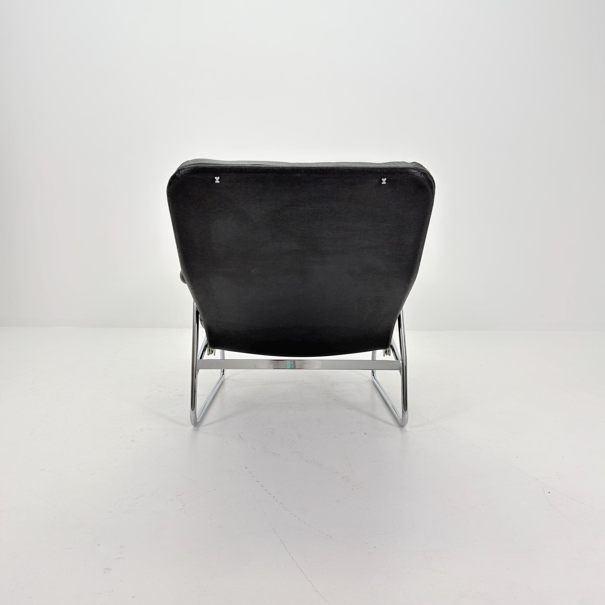 Rare Mid Century Fenix easy leather chair for DUX by Sam Larsson 1970s Sweden