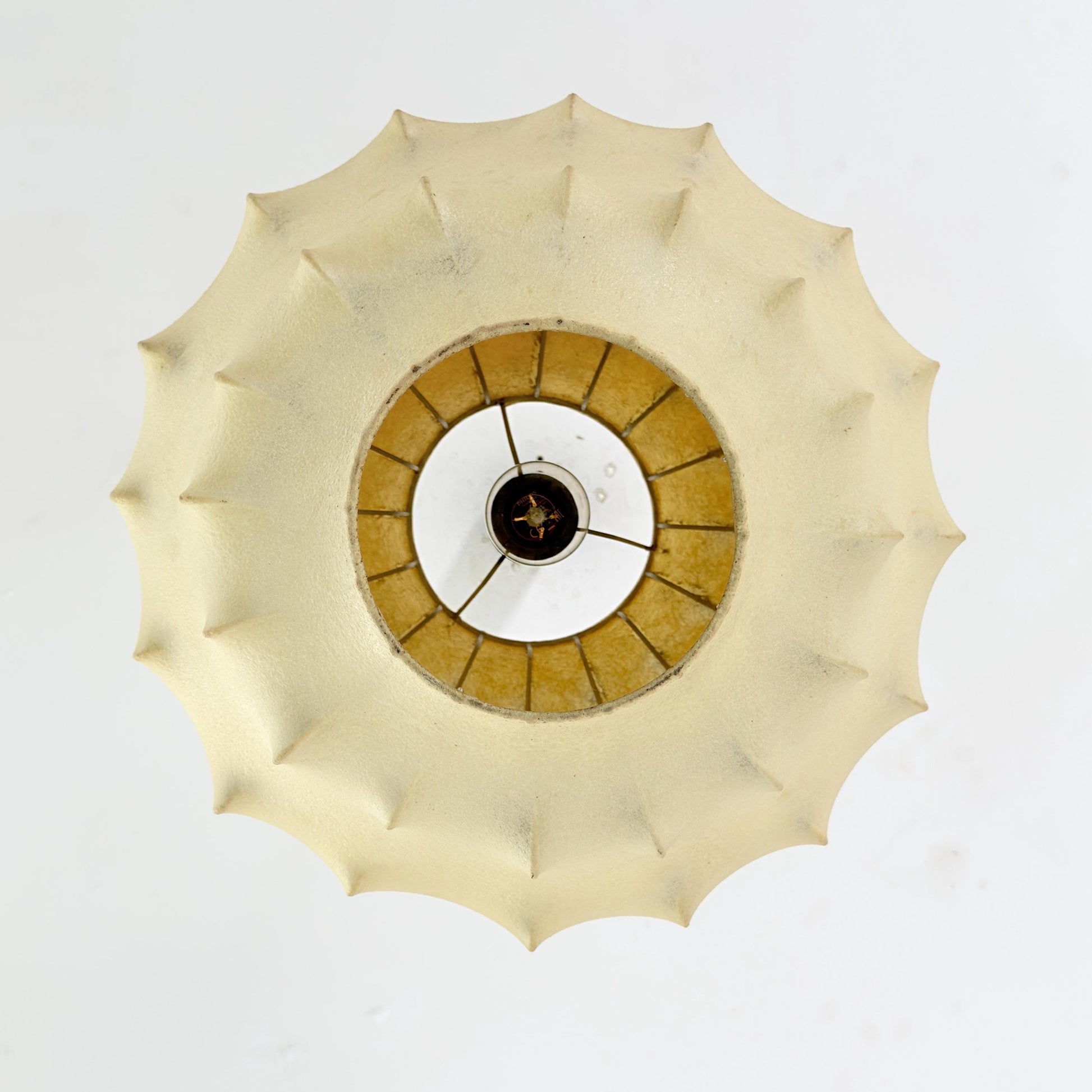 Mid-Century Modern Cocoon Pendant Light, rare Shape by Achille Castiglioni – 1960s Italy