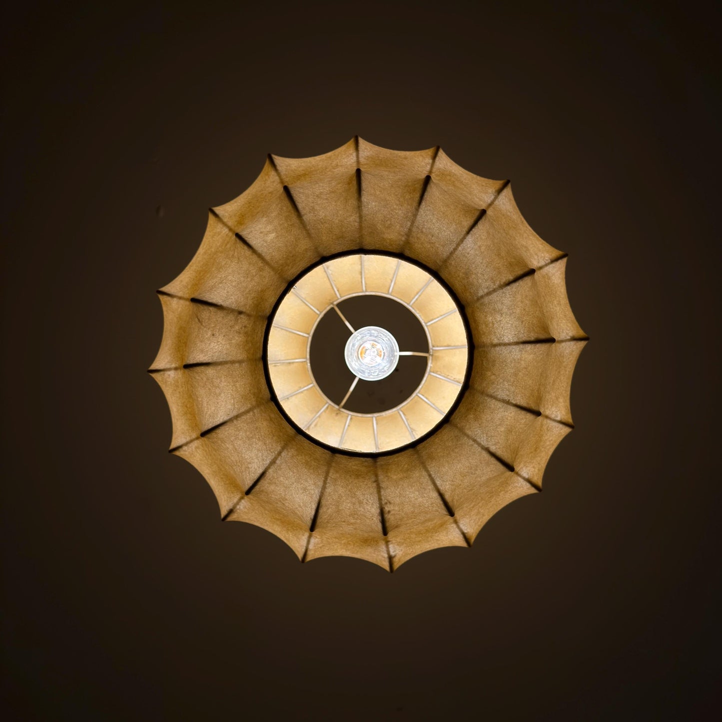 Mid-Century Modern Cocoon Pendant Light, rare Shape by Achille Castiglioni – 1960s Italy