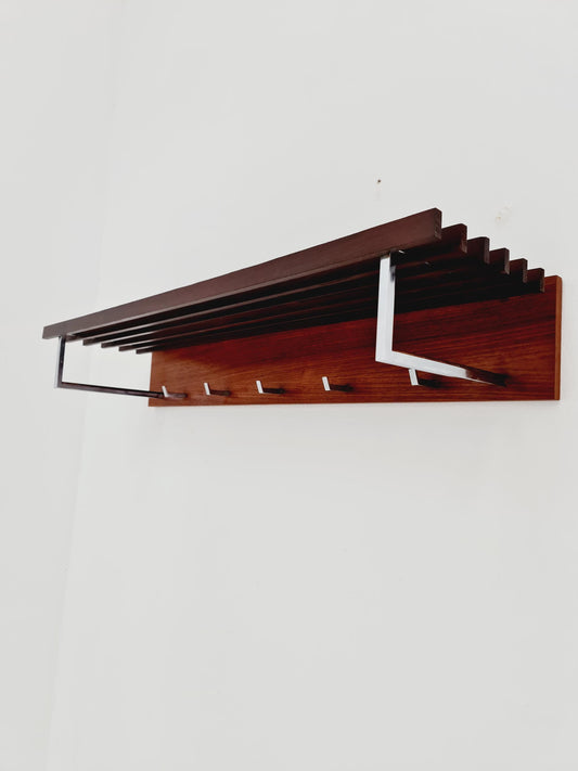 Mid century German Wardarobe , teak wall coat rack 1960s