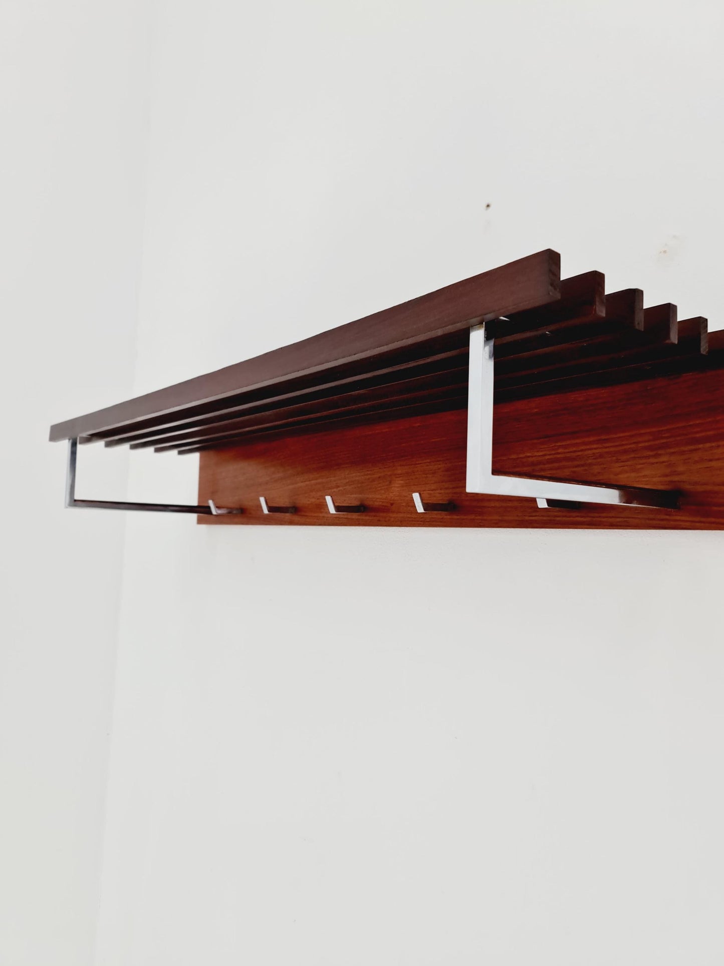 Mid century German Wardarobe , teak wall coat rack 1960s