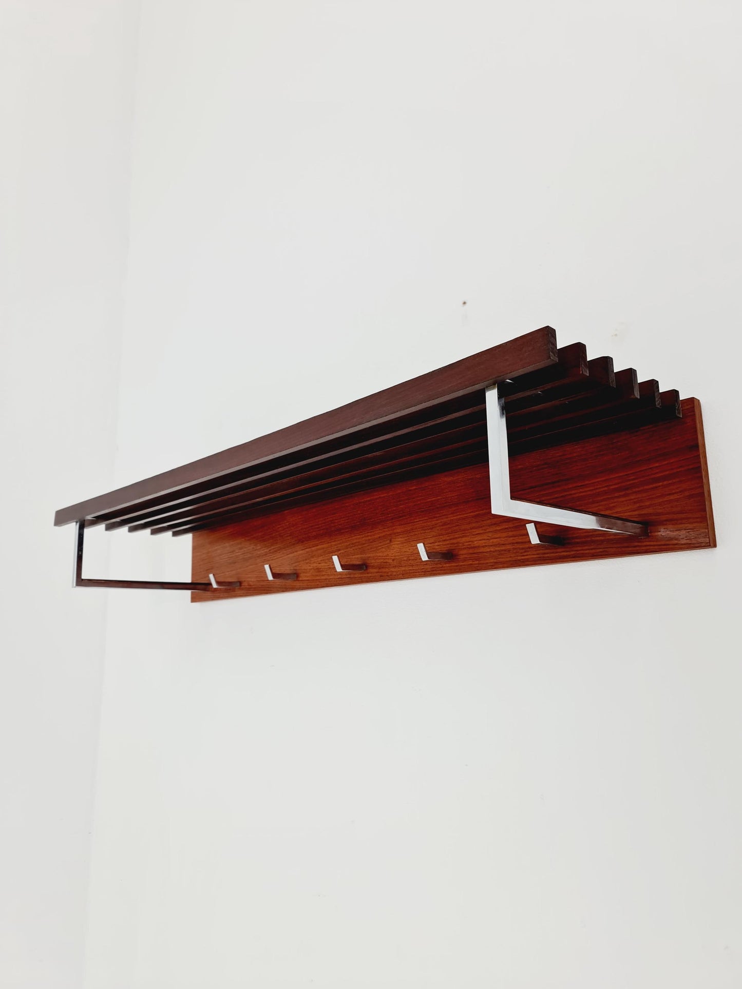 Mid century German Wardarobe , teak wall coat rack 1960s