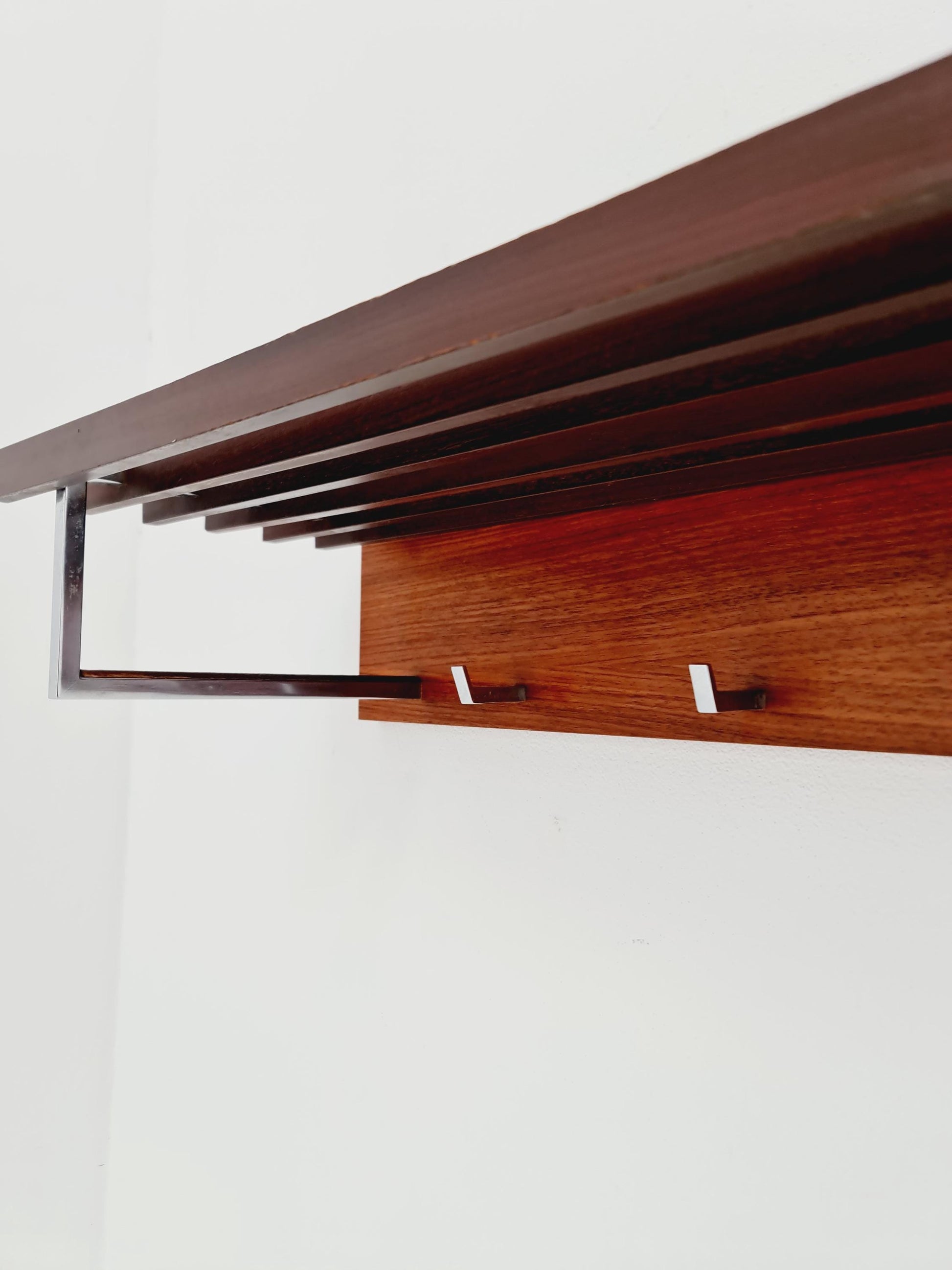 Mid century German Wardarobe , teak wall coat rack 1960s