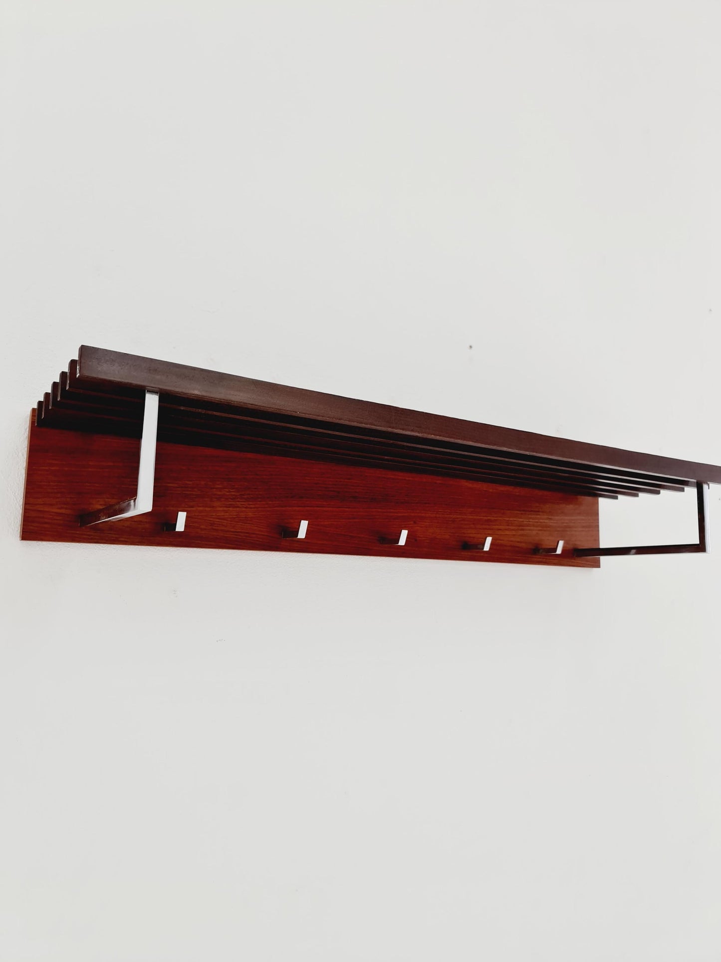 Mid century German Wardarobe , teak wall coat rack 1960s