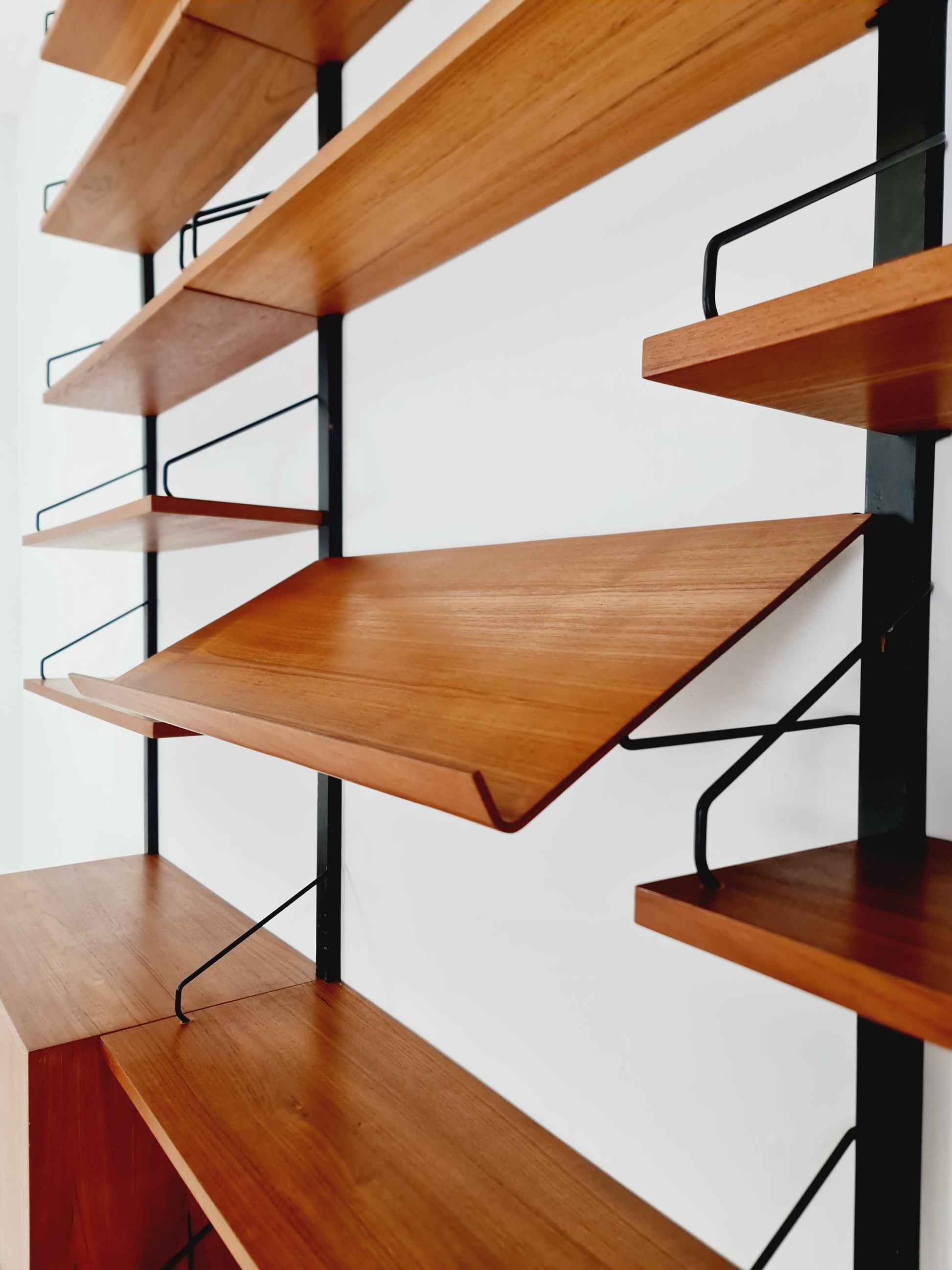 Big Mid century Danish Teak Wall Unit with 2 cabinets by Poul Cadovius for Cado, Denmark, 1960s