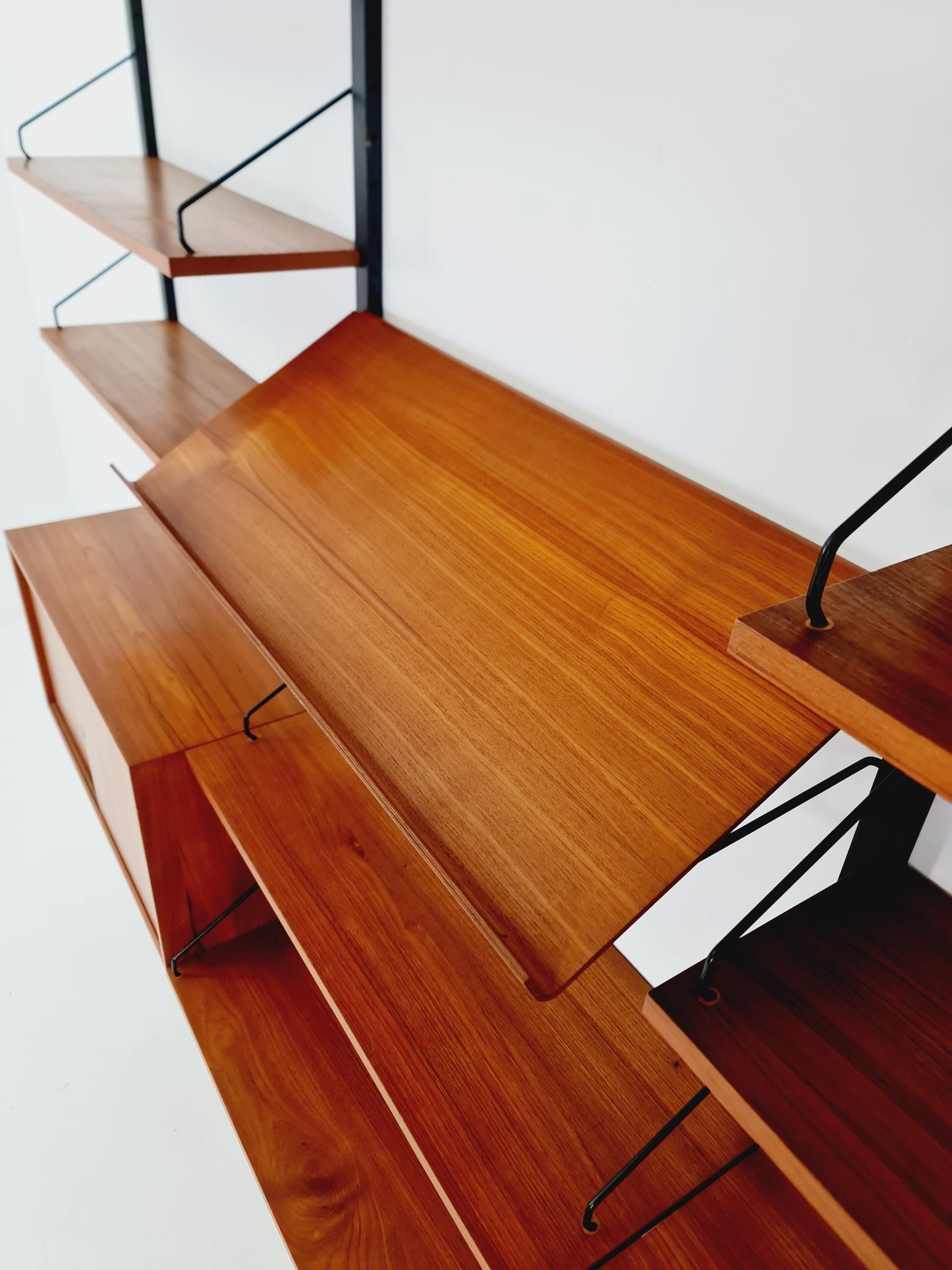 Big Mid century Danish Teak Wall Unit with 2 cabinets by Poul Cadovius for Cado, Denmark, 1960s