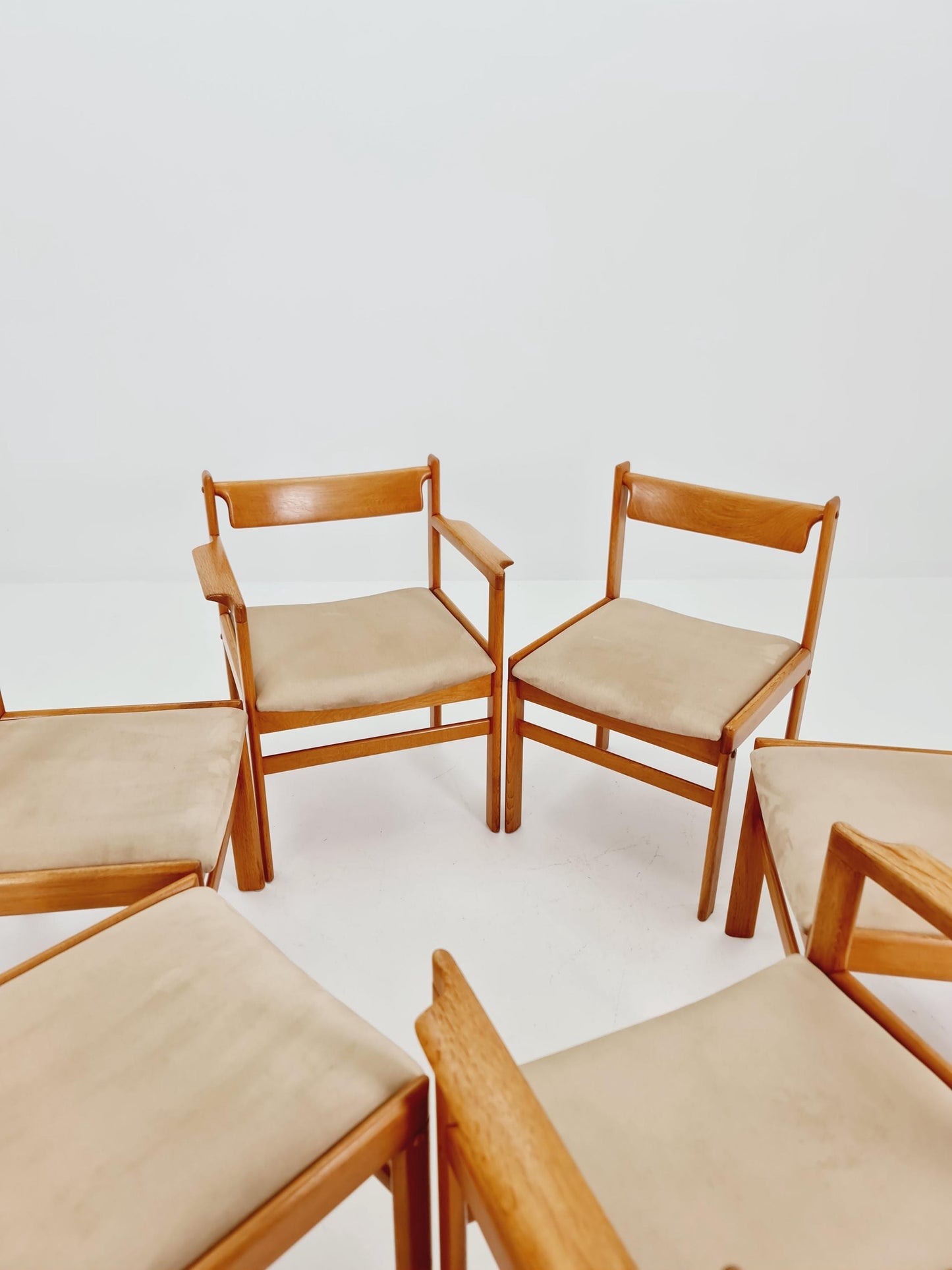 Danish Oak dining chairs by H. W. Klein for Bramin, 1960s, set of 6
