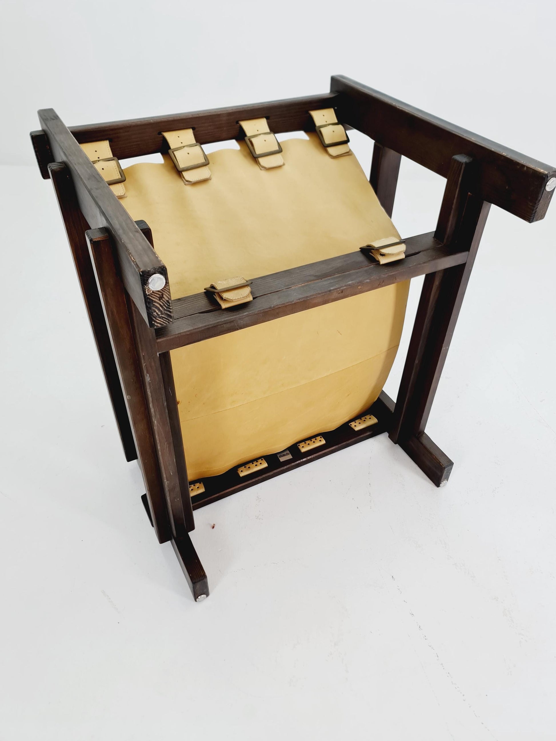 mid century armchairs in leather and wood By Straub Germany , 1960s