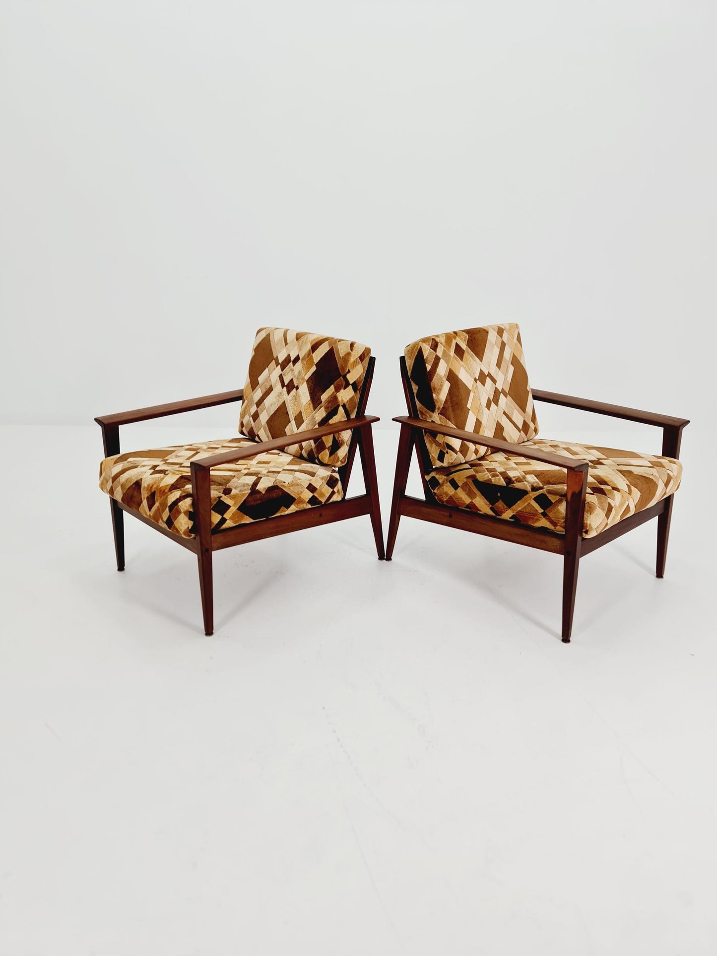 Mid century easy lounge chairs Denmark 1960s, Set of 2