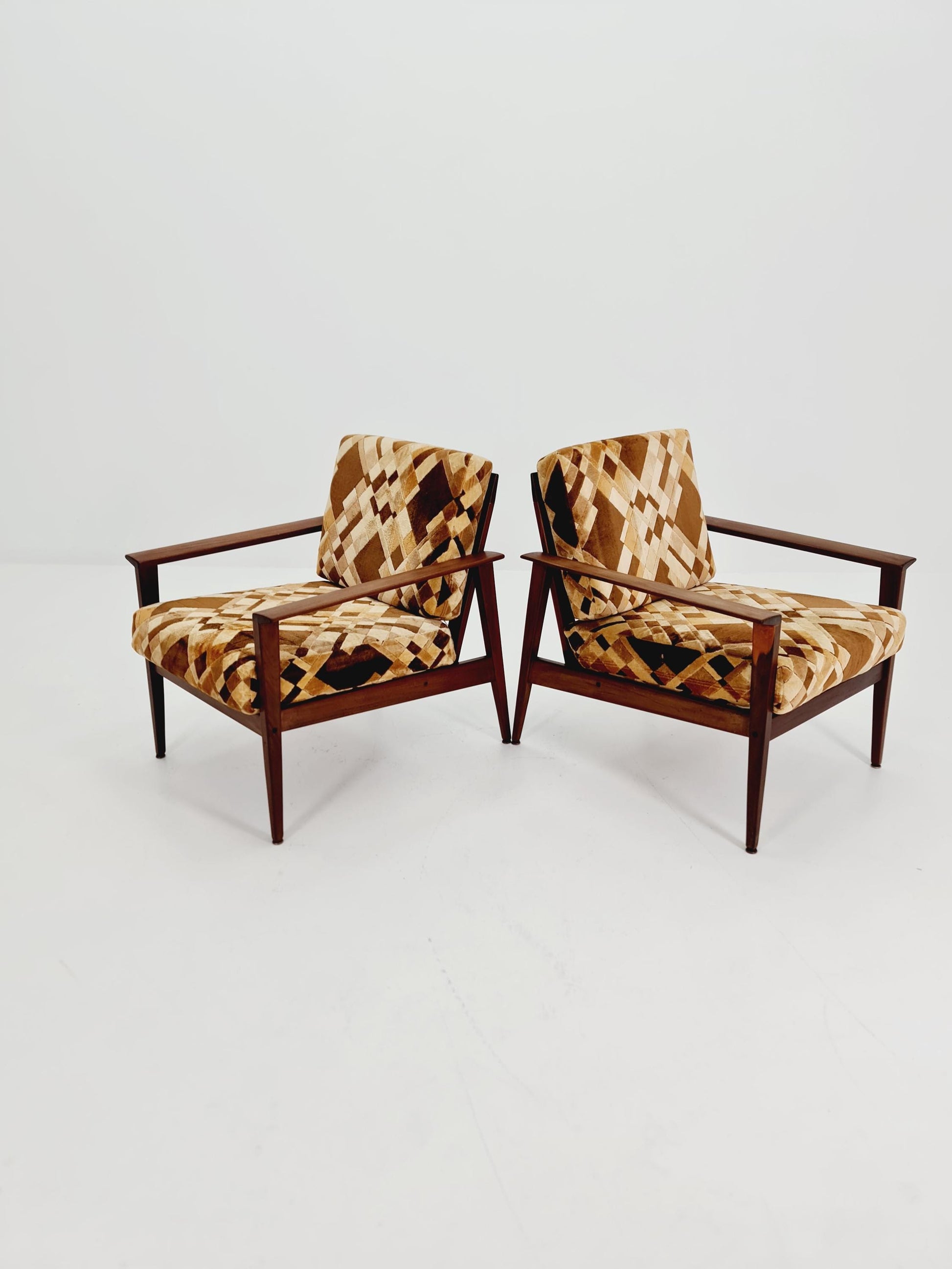 Mid century easy lounge chairs Denmark 1960s, Set of 2