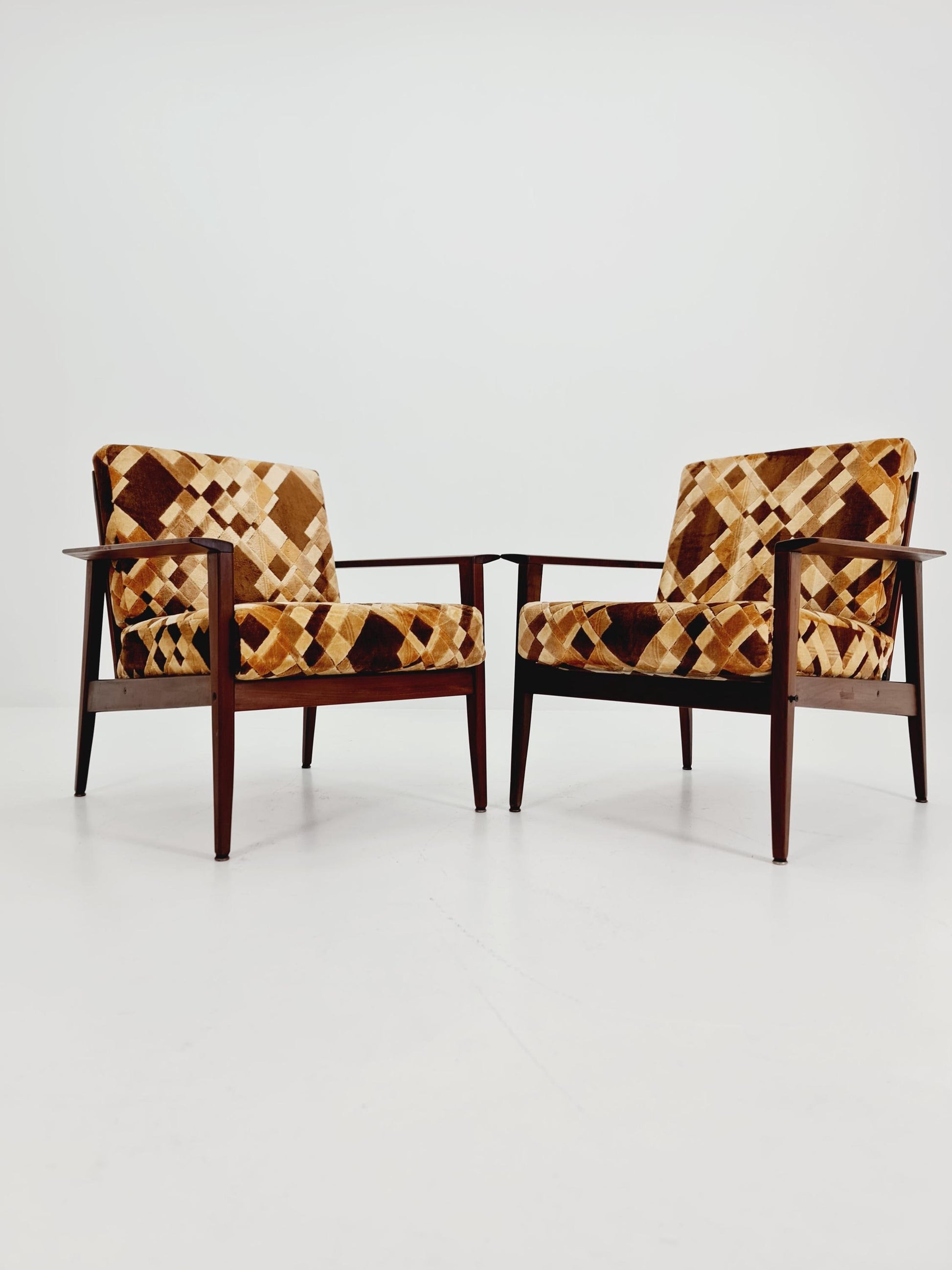 Mid century easy lounge chairs Denmark 1960s, Set of 2