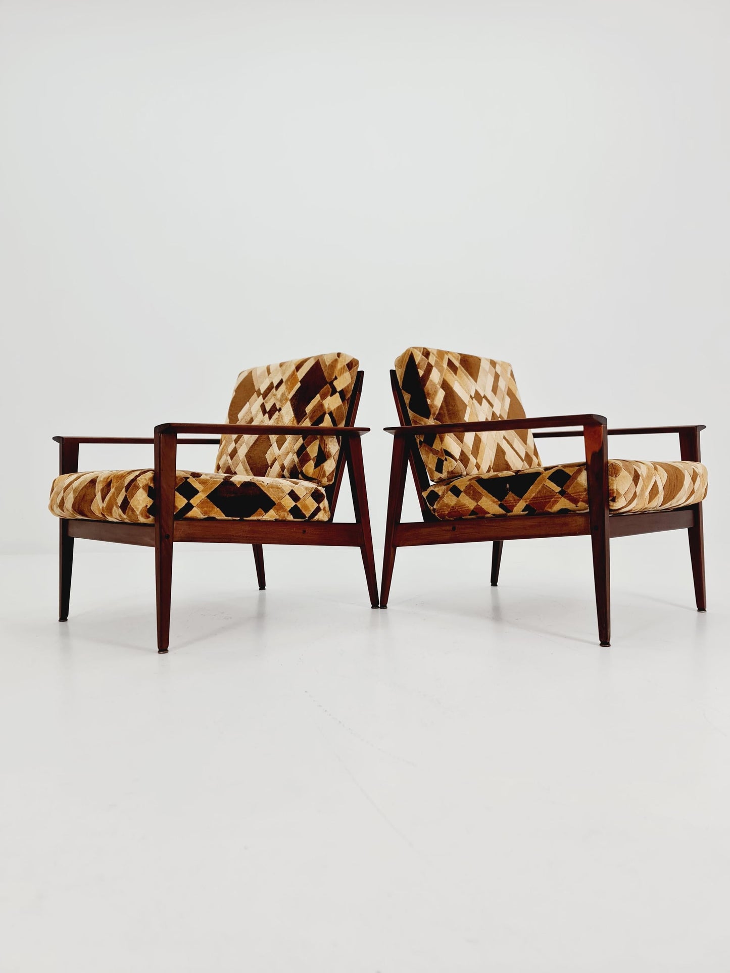 Mid century easy lounge chairs Denmark 1960s, Set of 2