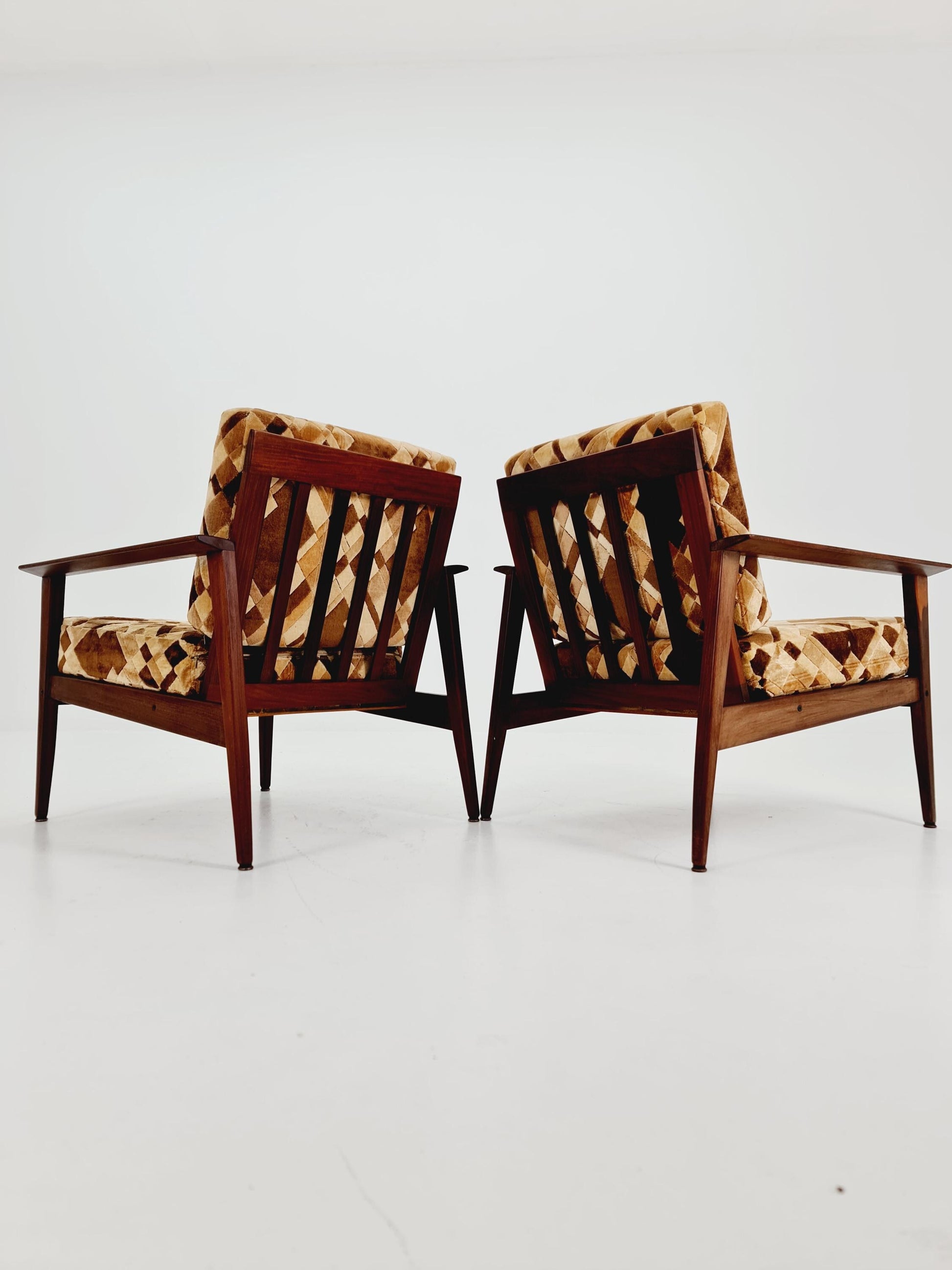 Mid century easy lounge chairs Denmark 1960s, Set of 2