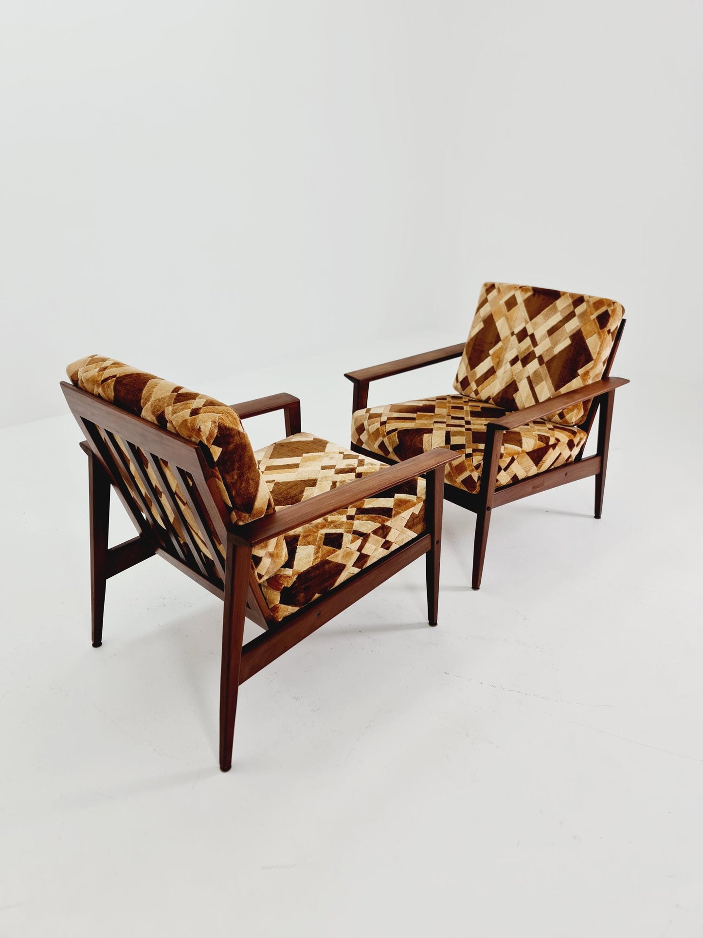 Mid century easy lounge chairs Denmark 1960s, Set of 2