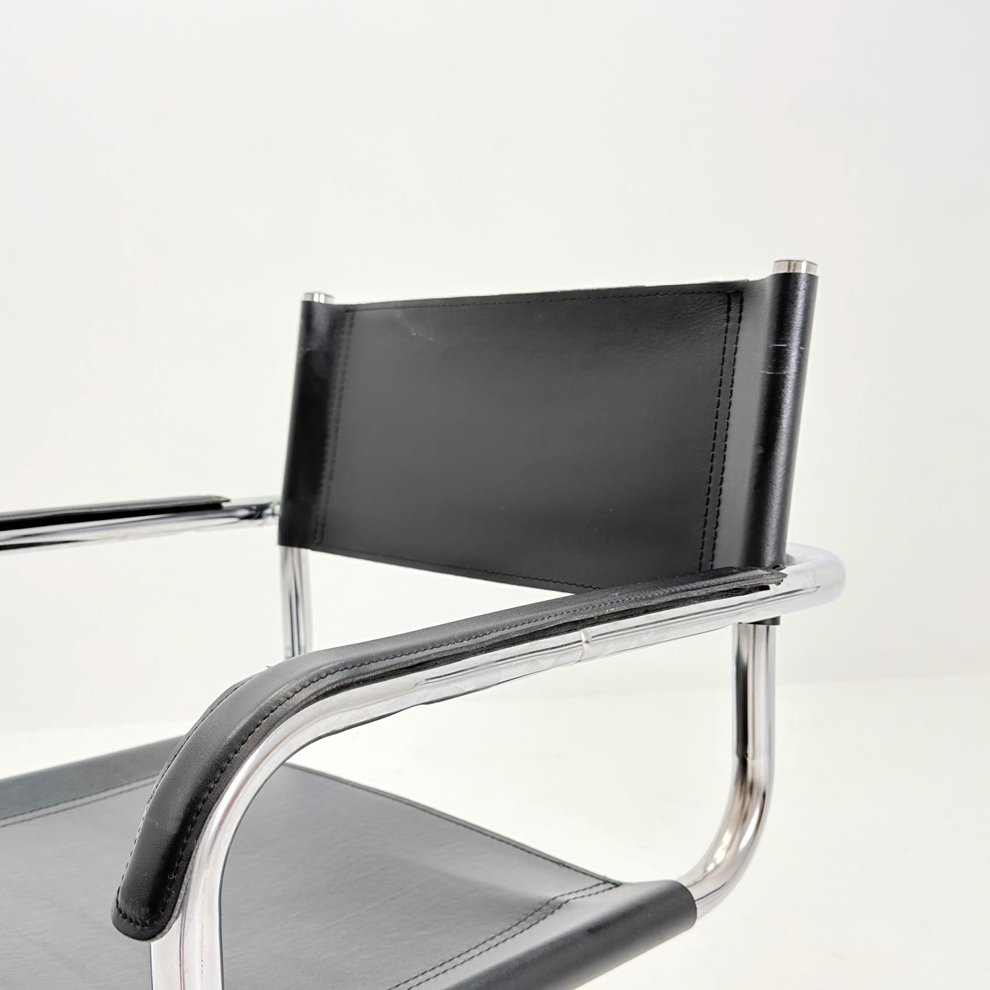 1 of 6 Mid Century iconic Mart Stam S34 armchair / Bauhaus chrome tube steel and leather / 80s vintage cantilever chair s43