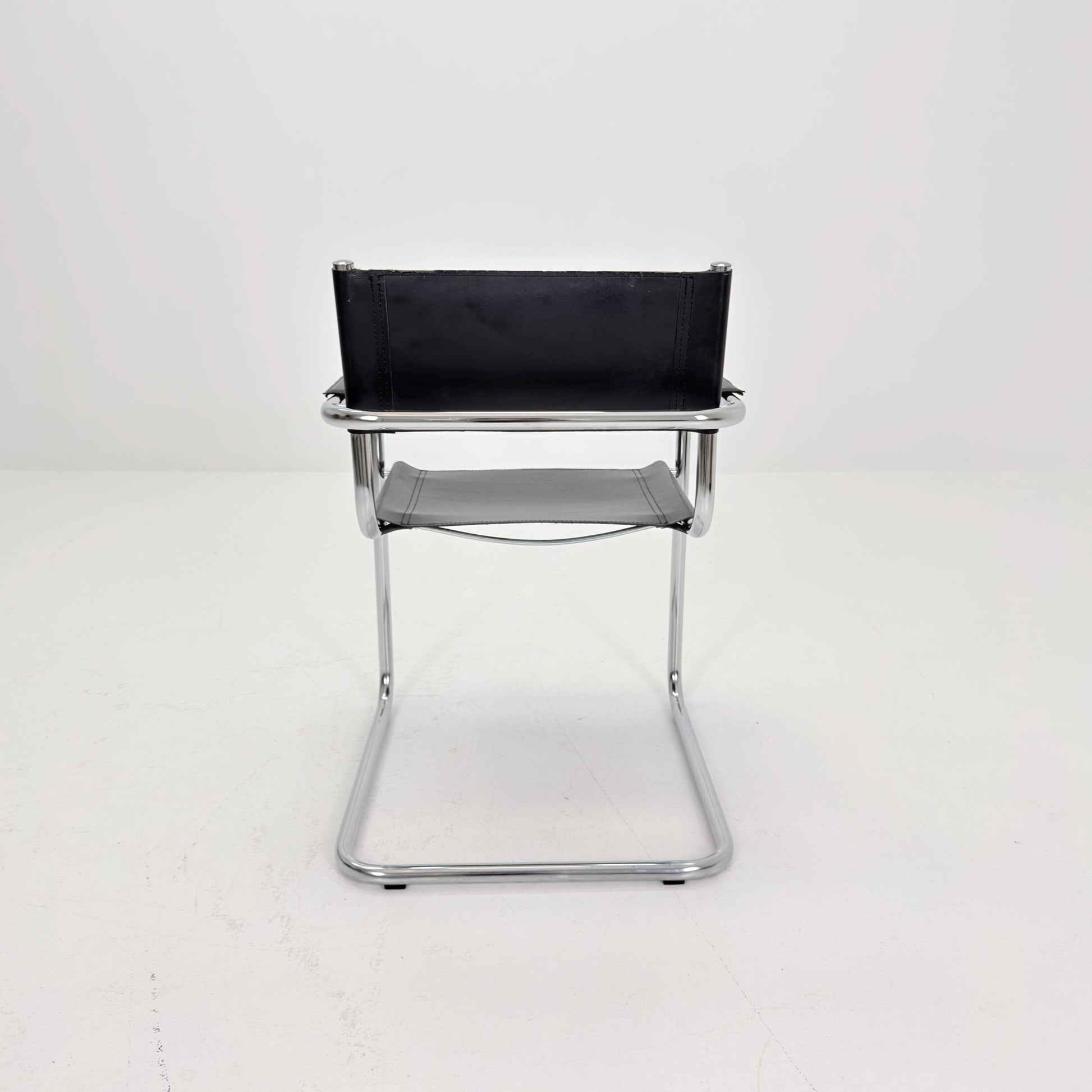 1 of 6 Mid Century iconic Mart Stam S34 armchair / Bauhaus chrome tube steel and leather / 80s vintage cantilever chair s43