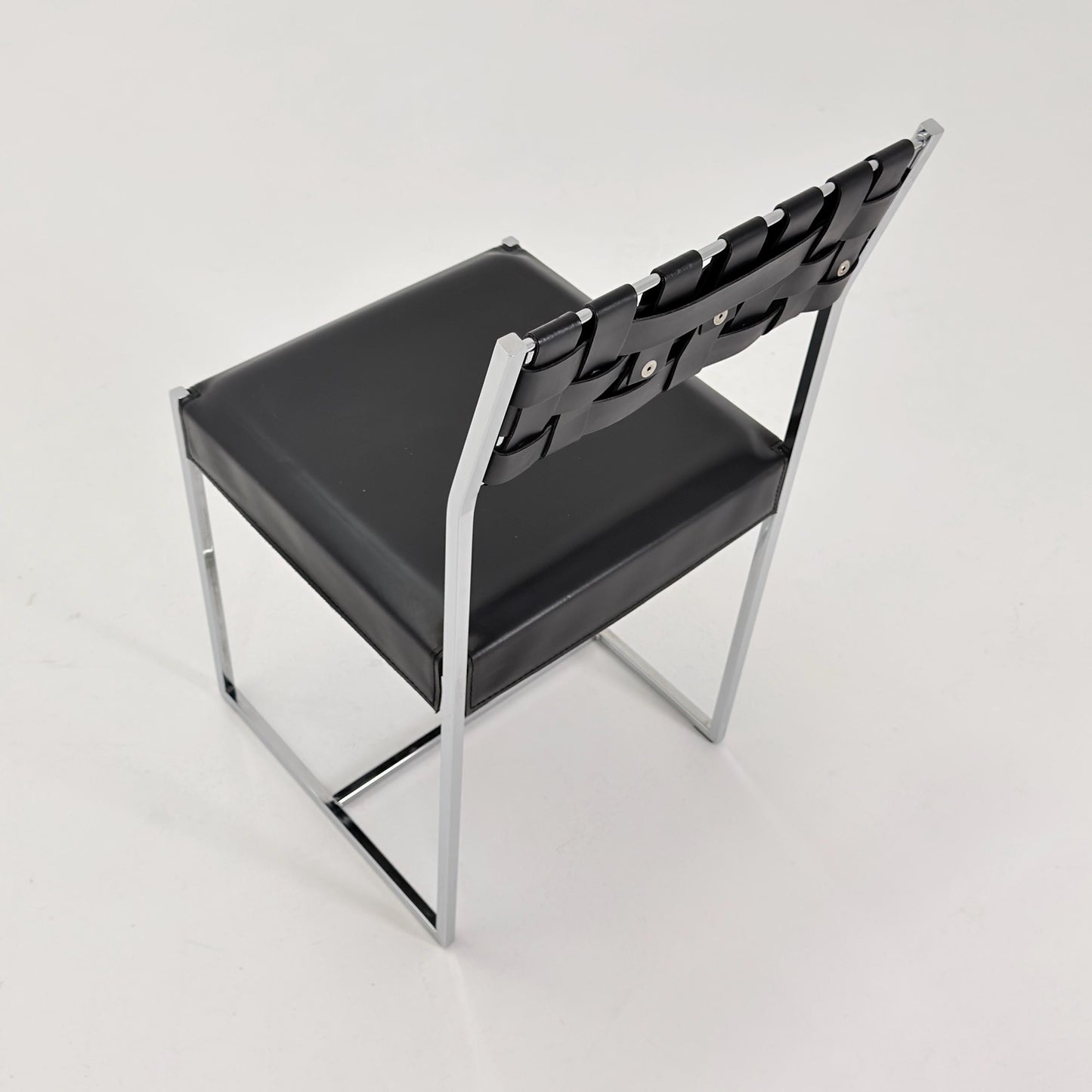 Mid Century Italian Leather Dining Chair by Arrben 1980s Italy