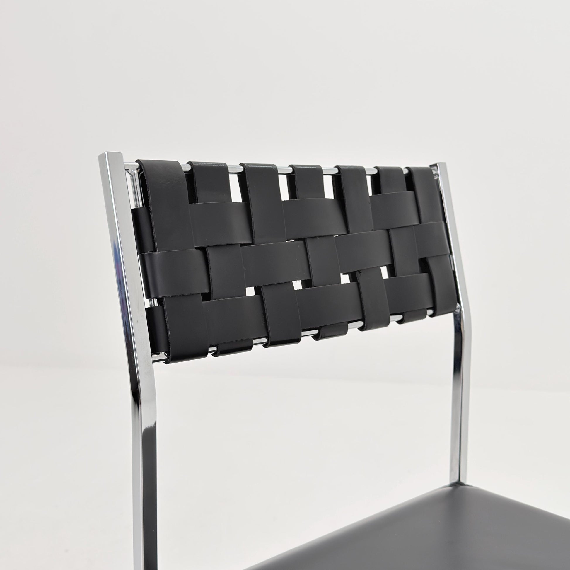 Mid Century Italian Leather Dining Chair by Arrben 1980s Italy