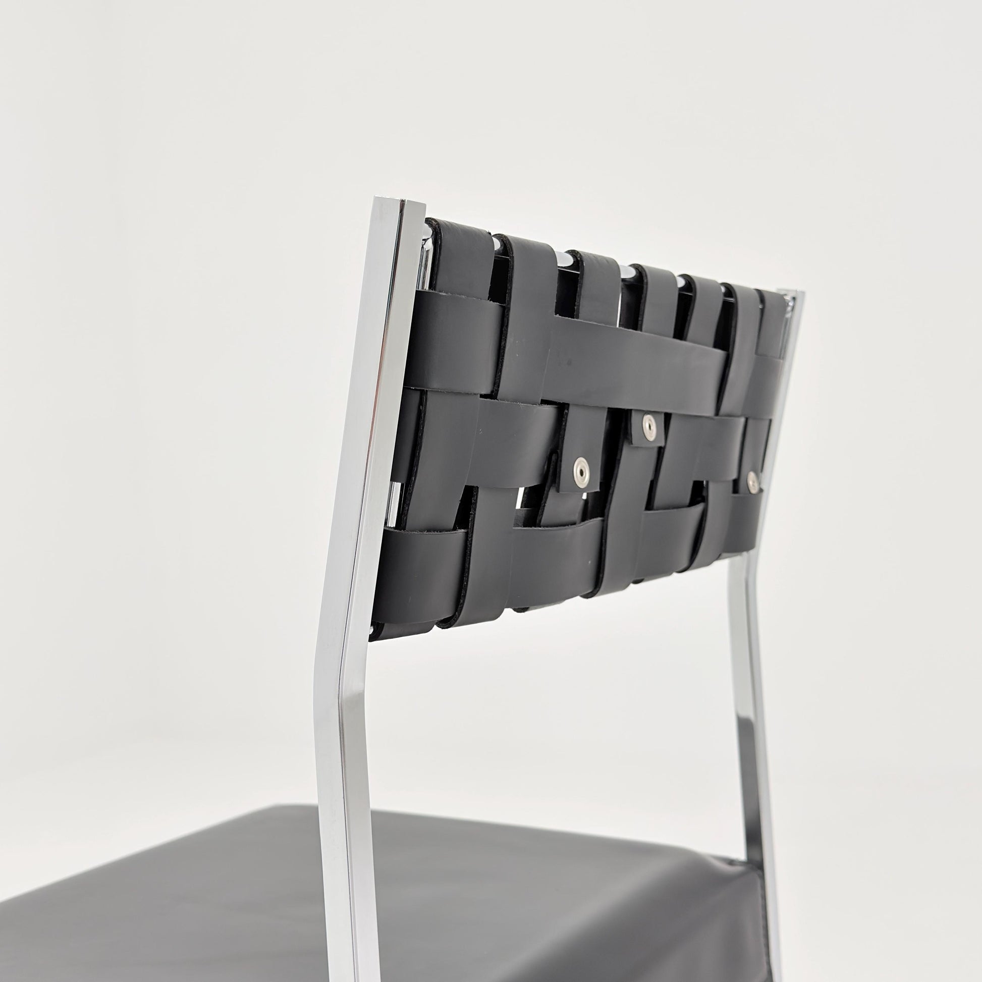 Mid Century Italian Leather Dining Chair by Arrben 1980s Italy