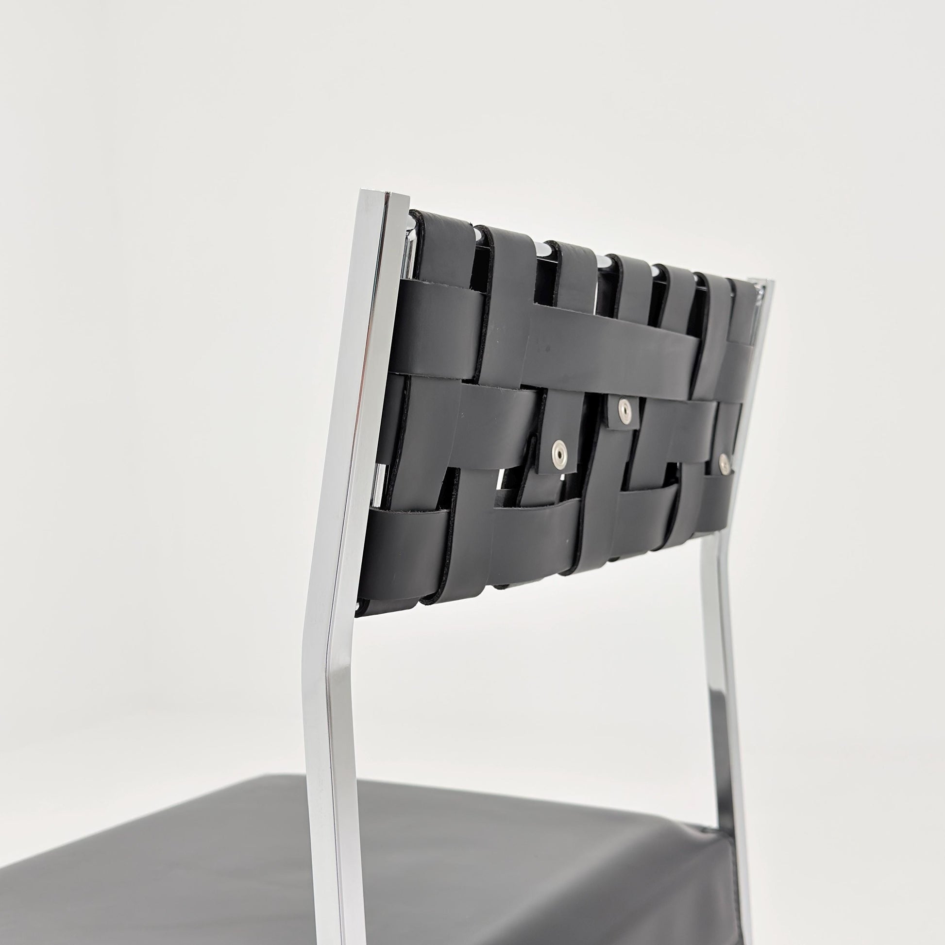Mid Century Italian Leather Dining Chair by Arrben 1980s Italy