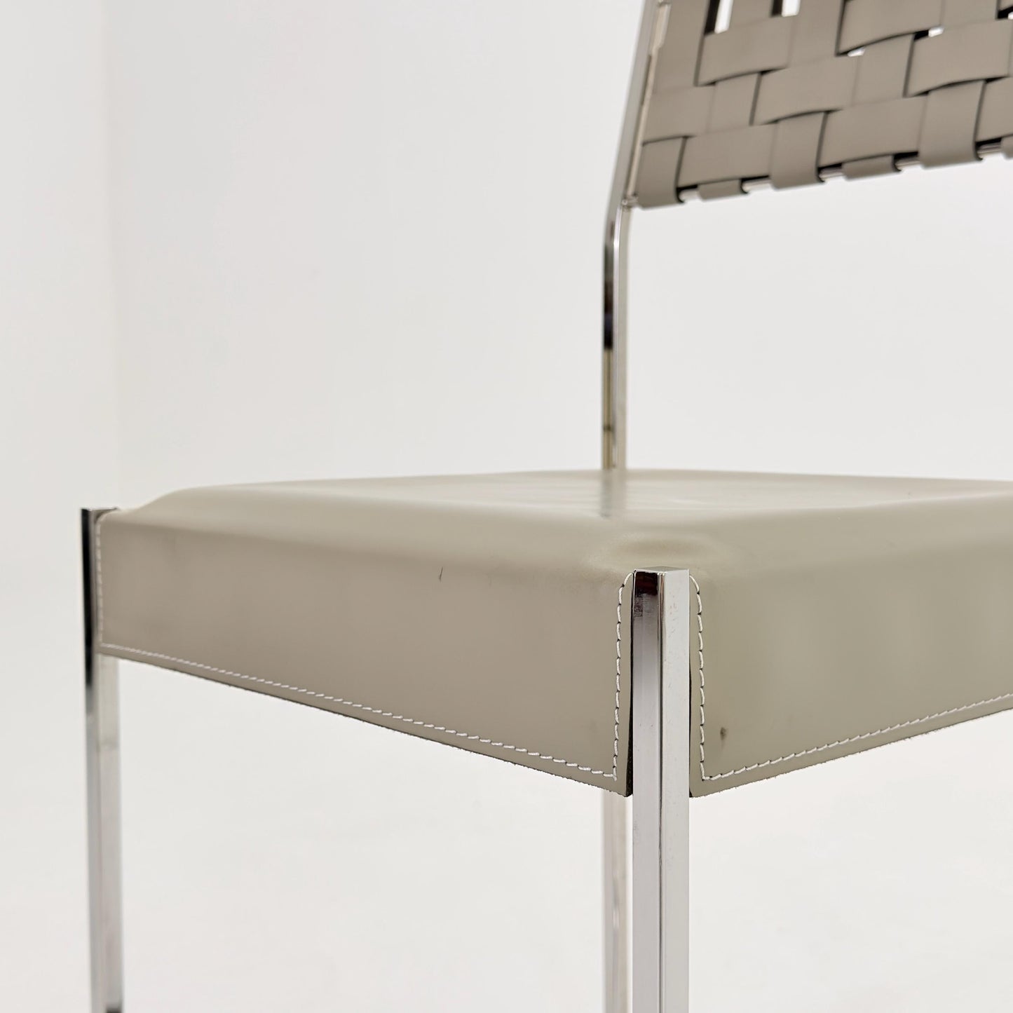 Mid Century Italian Leather Dining Chair by Arrben 1980s Italy