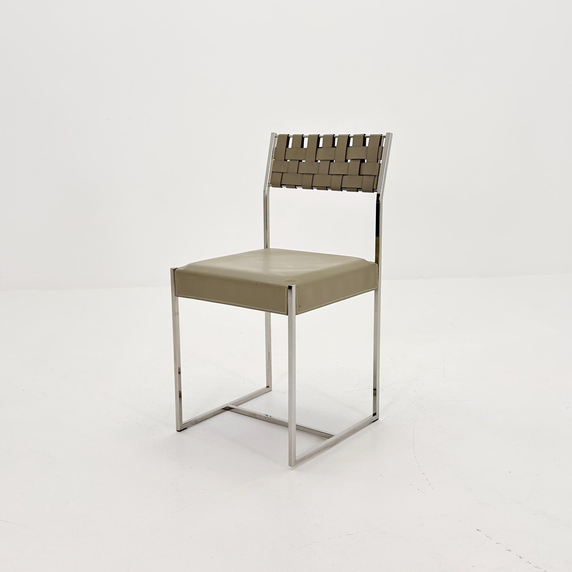 Mid Century Italian Leather Dining Chair by Arrben 1980s Italy