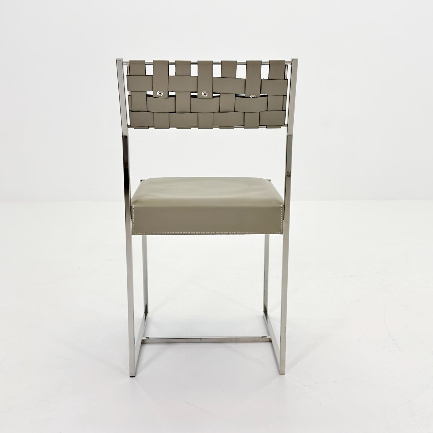 Mid Century Italian Leather Dining Chair by Arrben 1980s Italy