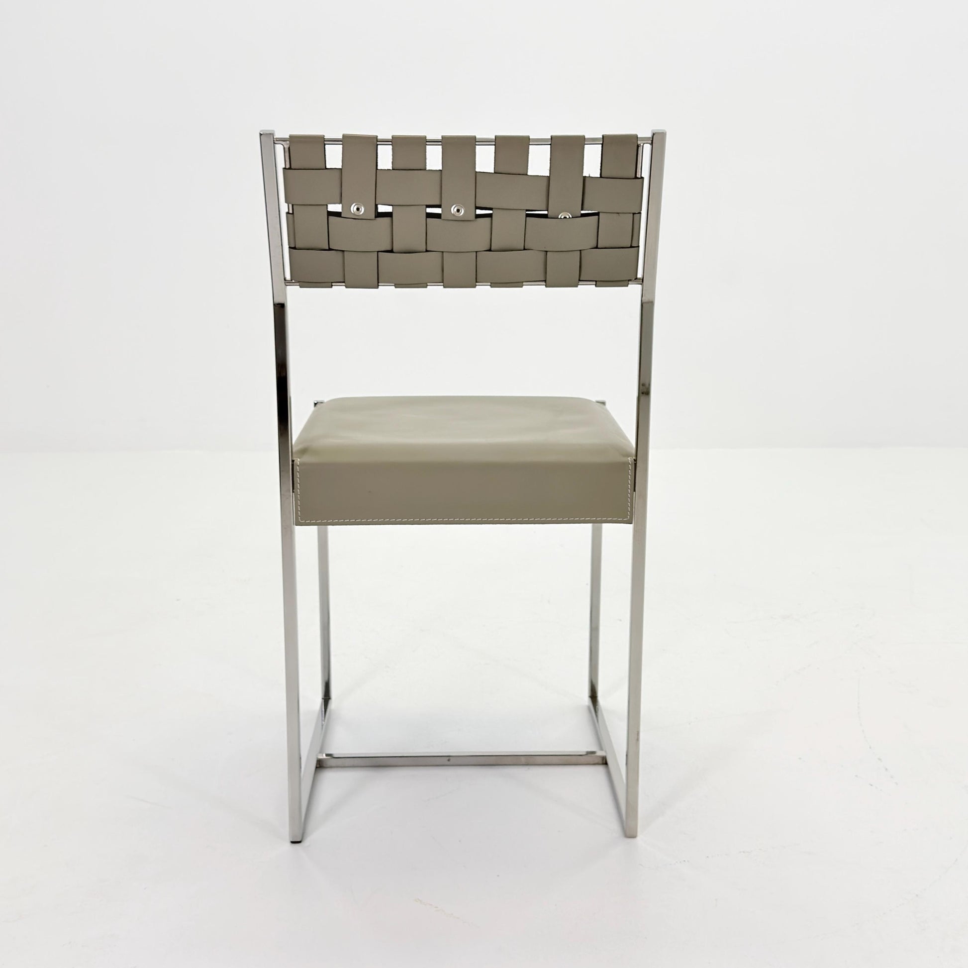 Mid Century Italian Leather Dining Chair by Arrben 1980s Italy