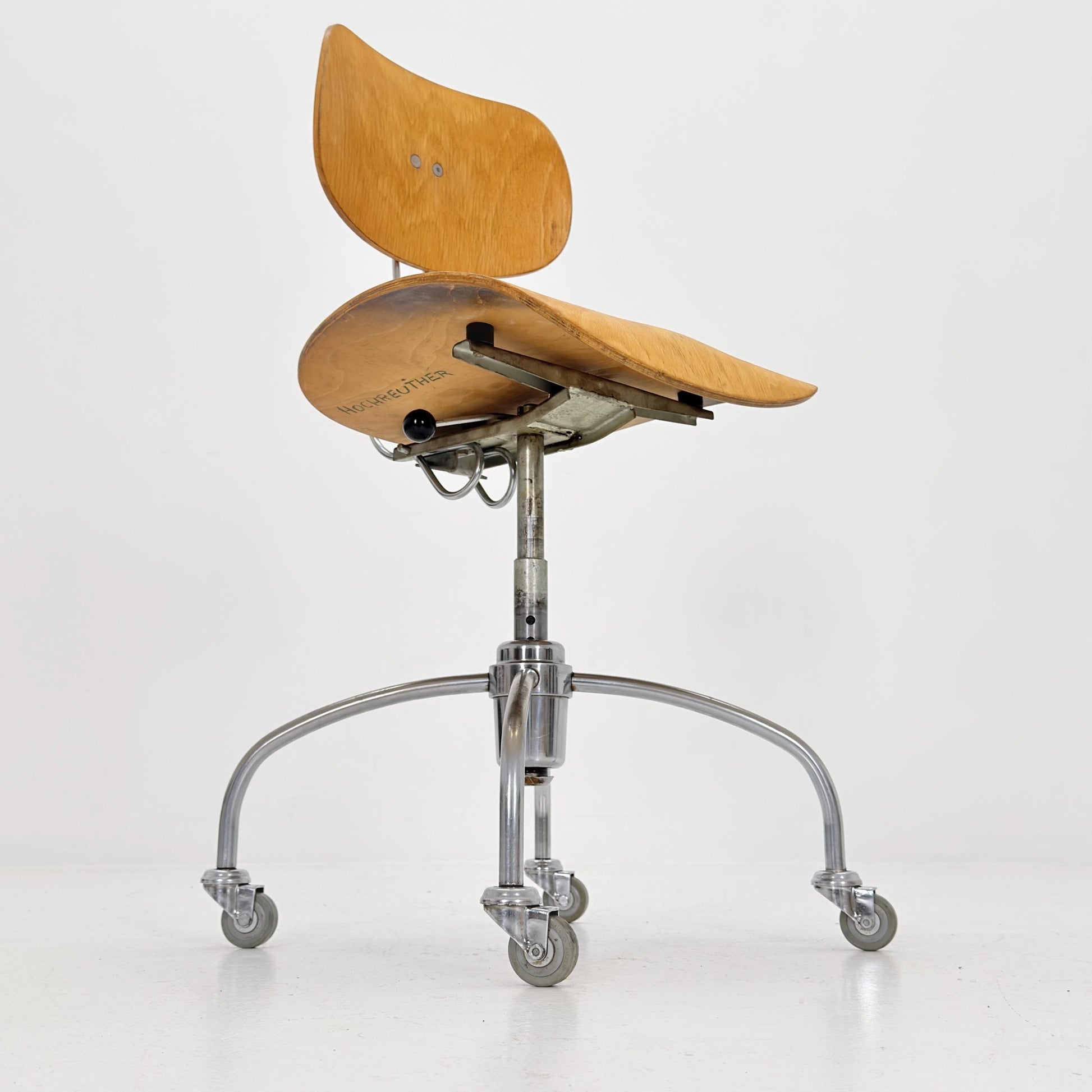 Mid century Swivel Bauhaus chair model by Egon Eiermann for Wilde & Spieth 1950s Germany