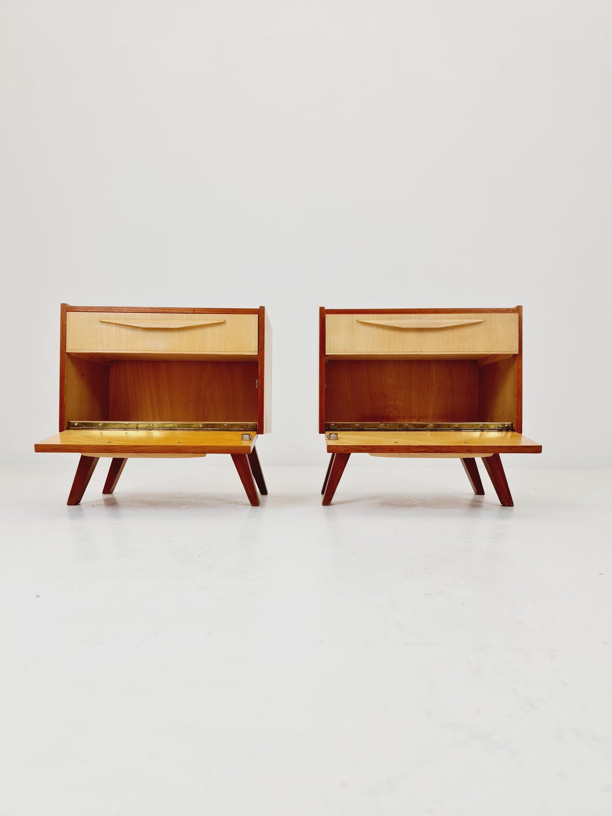 German Mid century nightstands/ bedside tables , Set of 2 ,1950s