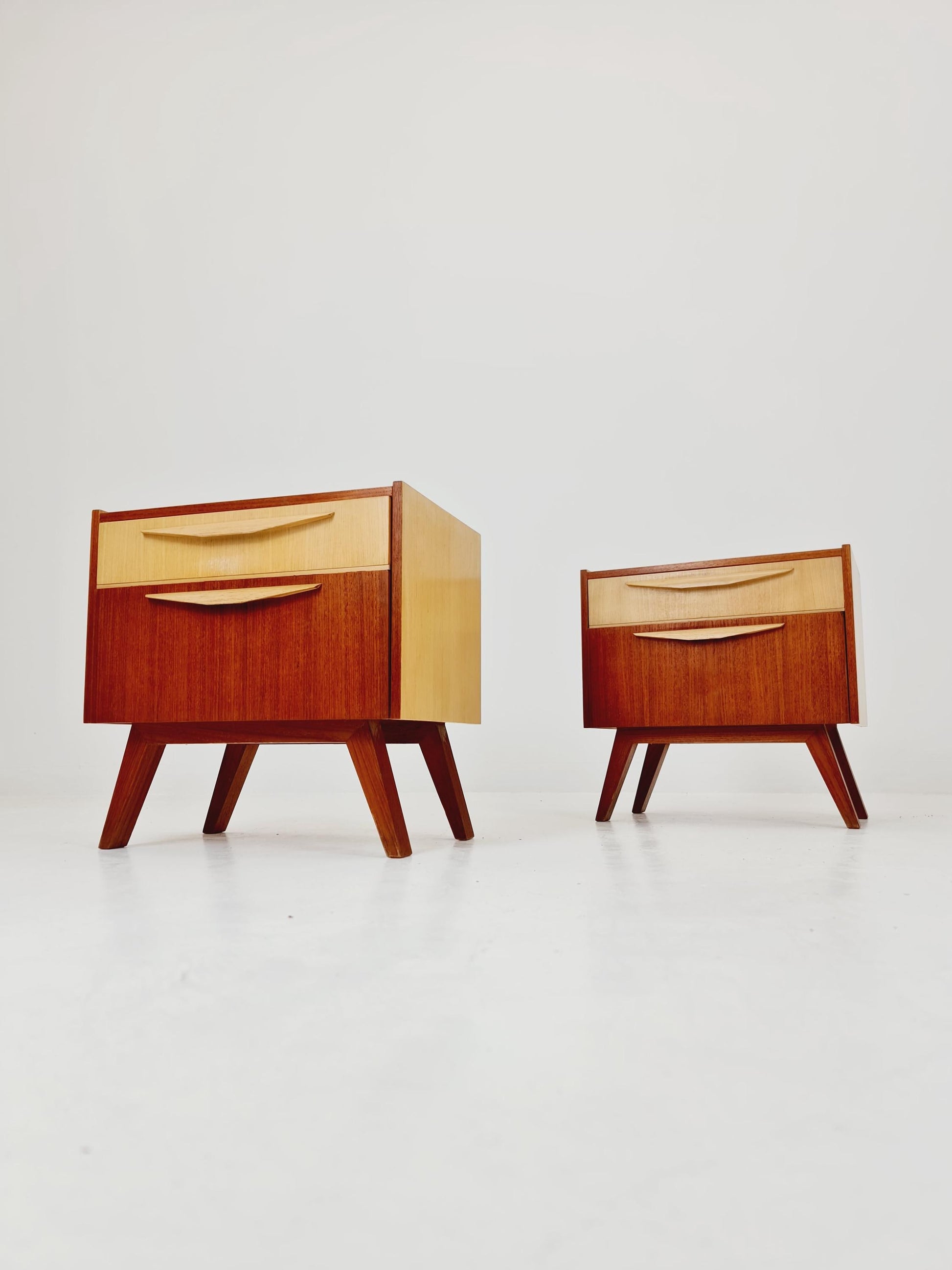 German Mid century nightstands/ bedside tables , Set of 2 ,1950s
