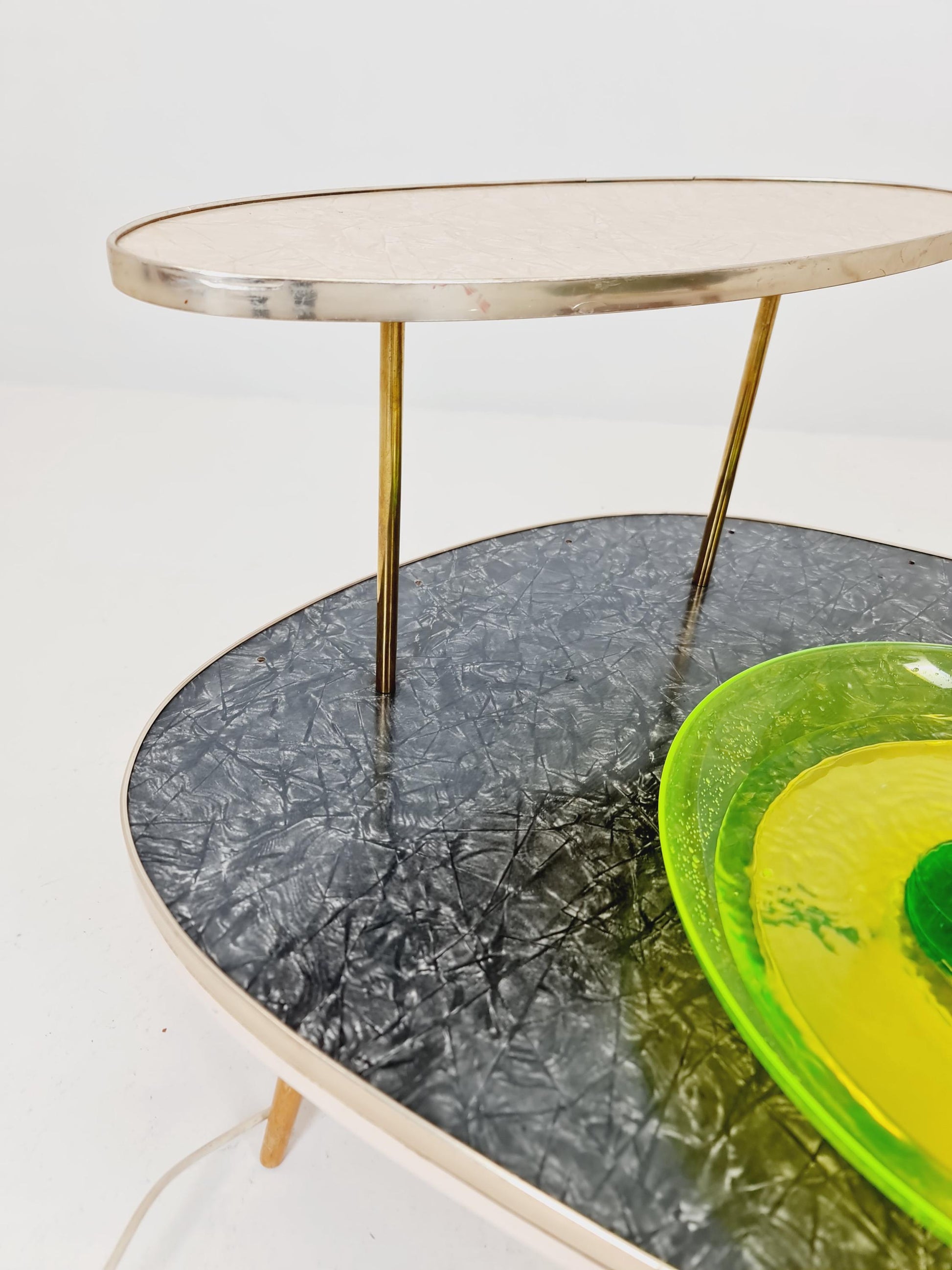 Rare Mid century Large German Plant Stand with fountain colorful Minimalist Plant Stand by Friwa west germany, 1960s