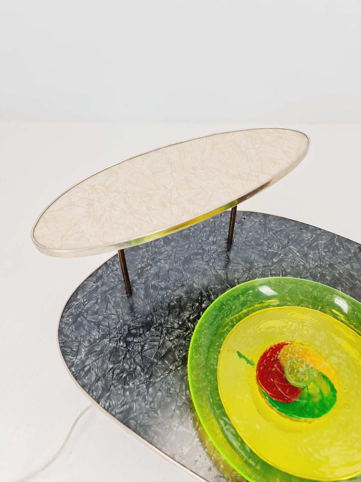 Rare Mid century Large German Plant Stand with fountain colorful Minimalist Plant Stand by Friwa west germany, 1960s